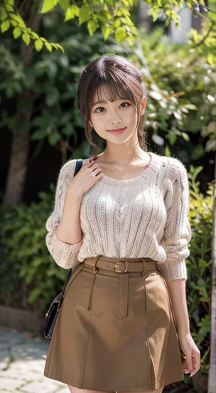 beautiful japanese female、chubby figure、Flushed cheeks、A refreshing smile、Cute *********** s、A little clumsy face、de pele branca、独奏、fullllbody、knitted sweater、skirt by the、is standing、Sparkling eyes、shiny lip、Looking at the camera、Look at viewers、超A high resolution、hight resolution、high-level image quality、in 8K、rialistic photo、Real live-action、Raw photography、Raw photo、top-quality、​masterpiece、masutepiece、Very nice、ren、Beautiful fece、Photorealsitic、Photon mapping、Realistic、Physically Based Rendering、depth of fields、Blurry background、a short bob