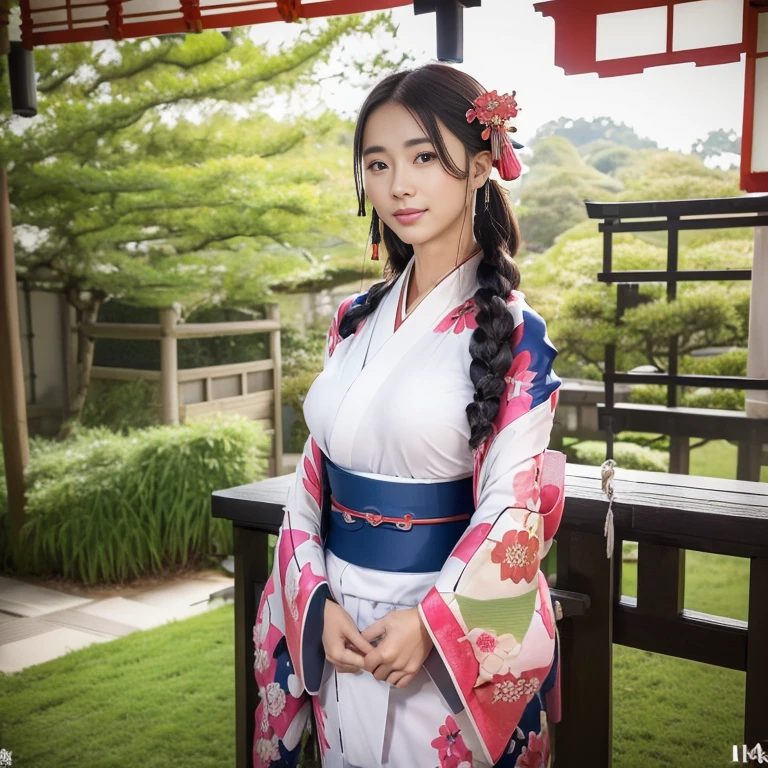 (((32ｋ,high detal,high-detail,​masterpiece,Attention to detail,full body Esbian,独奏))),masutepiece, Best Quality, Ultra Detail,high détails, HDTV, HDTV,high definition black, HDTV, high definition black, HDTV,Raw photo & realistic atmosphere, Beautiful eyes,detailed lips,Detailed eyebrows,Soft skin that shines in every detail,Eyes drawn in detail,Very beautiful eyes,Detailed lips,Very beautiful face,Very well-formed face,Lifelike face,shiny beautiful lips, Realistic Young Gravure Idol, Young Sensual Gravure Idol, Young Gravure Idol, Beautiful and very cute mature１6-year-old woman,with a flushed face,Incredibly beautiful, Sexy and classy,１6-year-old girl,(Looking at the camera：1.4）,A sexy,Healthy toned body,Mature body, Very cute smile:1.3,High-resolution arm,resolution finger：1.5,Cute girl in kimono, traditional geisha clothing, (((A kimono with long hanging sleeves worn by unmarried women:1.７))),wearing royal kimono, royal attire akira, from sengoku period, Traditional Japan kimono, inspired by Uemura Shōen, palatial palace ， inspired by Sesshū Tōyō, heian, light sky blue kimono,Kimono with cherry blossom hem pattern,very long and shiny black hair:1.7,Ponytil:1.1,beauitful face:1.3,perfectly proportions:1.2,Arms outstretched:1.1,Mega-breasted:1.4,Textured skin,Slender face:1.7,sexy facial expression,from the front side:0.7,bare hand,Left and right symmetrical eyes,The face is illuminated,to the hem of the kimono,{{Full body photo:1.7}},low angles:1.７,Japanese garden,Soft spring sunshine,
