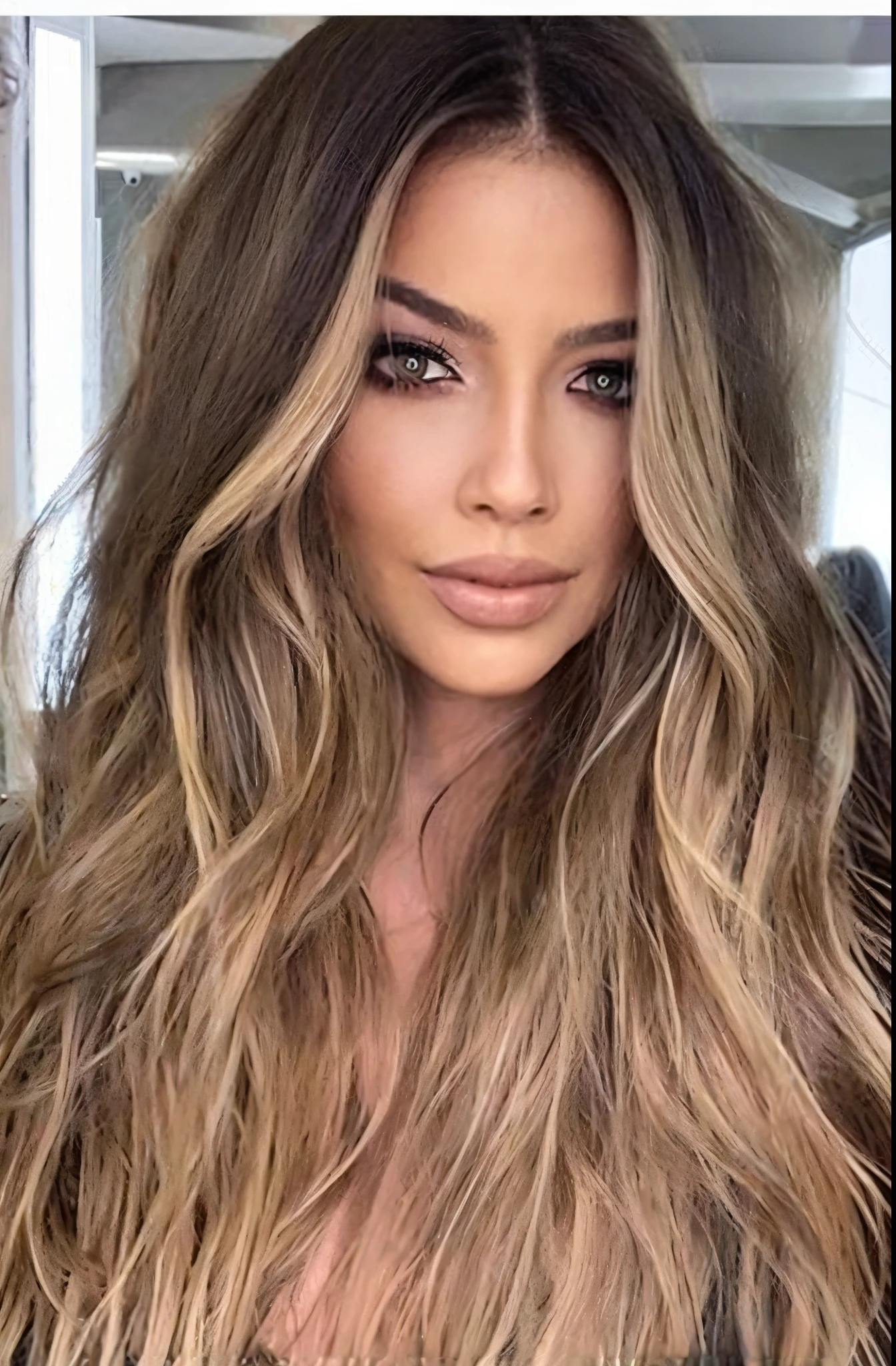 a woman with long, wavy hair and a black top, brunette with dyed blonde hair, beautiful image, blond brown long hair, beige hair, beautiful, parted light brown hair, hair, brown-blond-hair pretty face, hairstyle, beautiful look, light brown long wavy hair, wavy hair, light brown hair, wavy, gorgeous hair, light brown messy hair