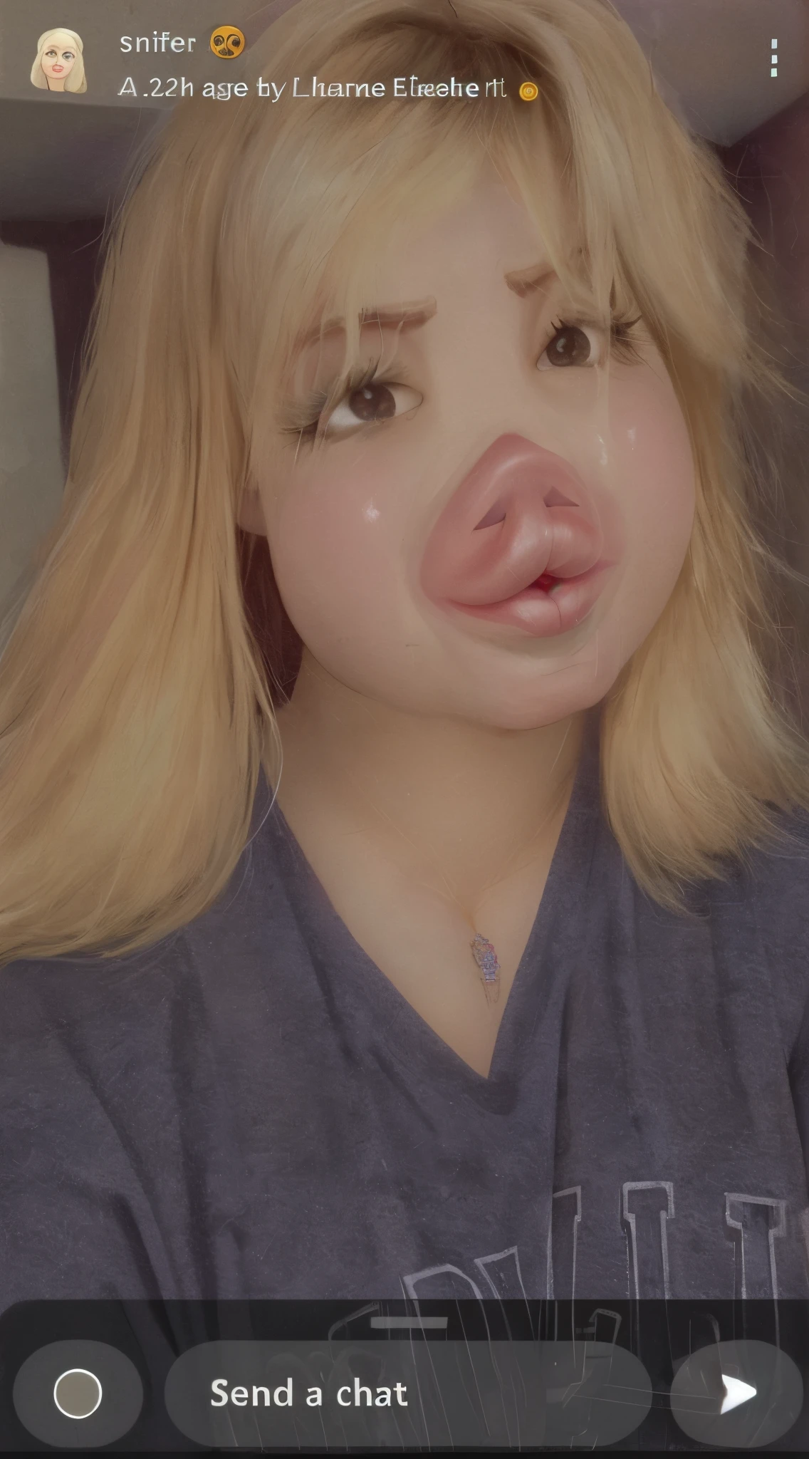 make her lips much bigger, giant lips, inflate lips, huge lips, unrealistic lips, big lips, bimbo lips