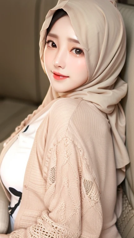 Realistic, masterpiece, detailed skin, beauty girl, colorful hijab, naked art, vivid colors