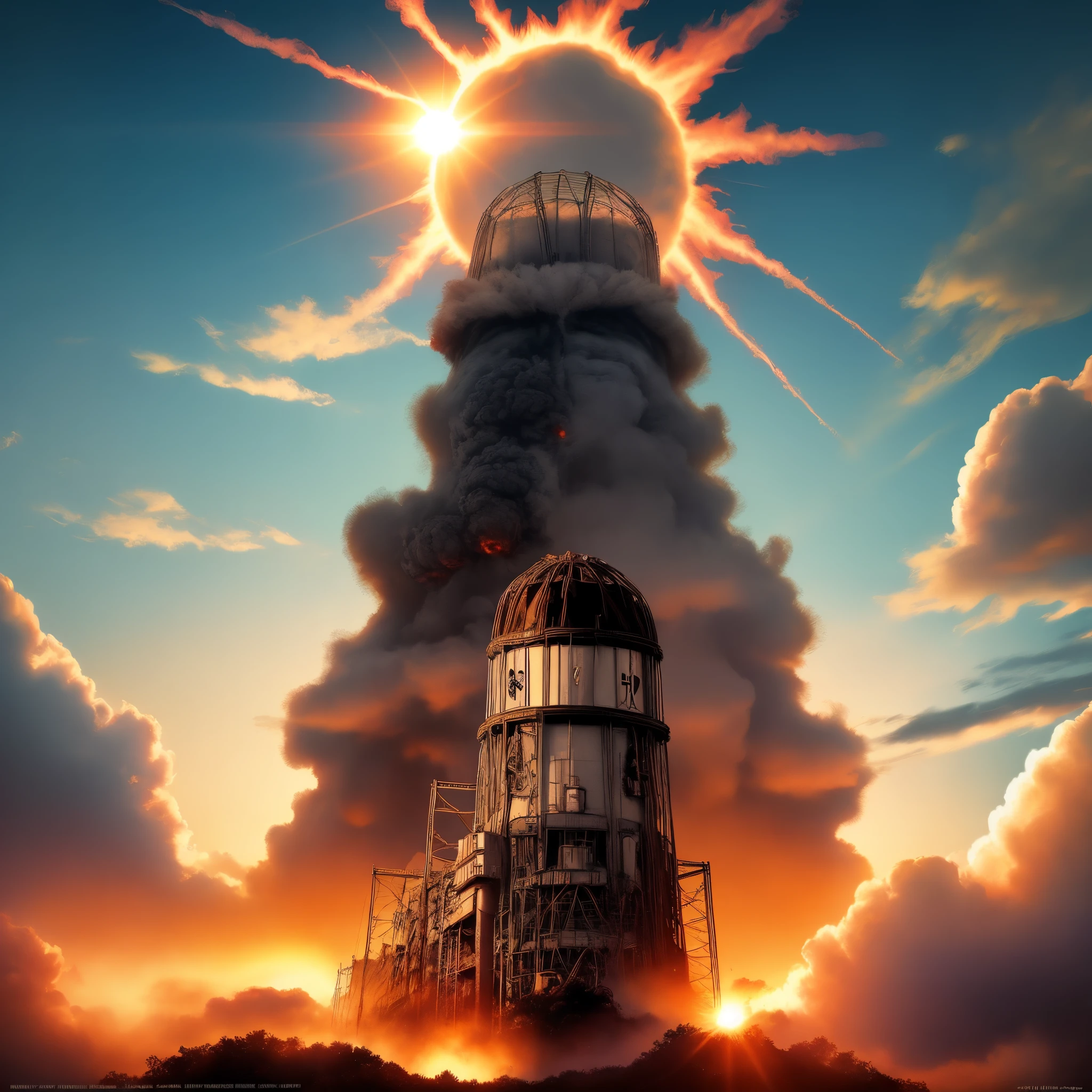 Hiroshima bombing as a Disney movie poster titled HERE COMES THE SUN