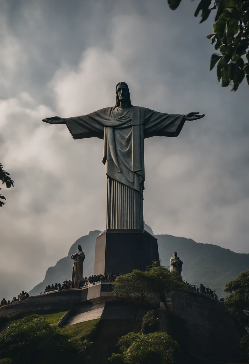 Christ the Redeemer statue、4K、8K、Masterpiece、sharpness high、solemnity、