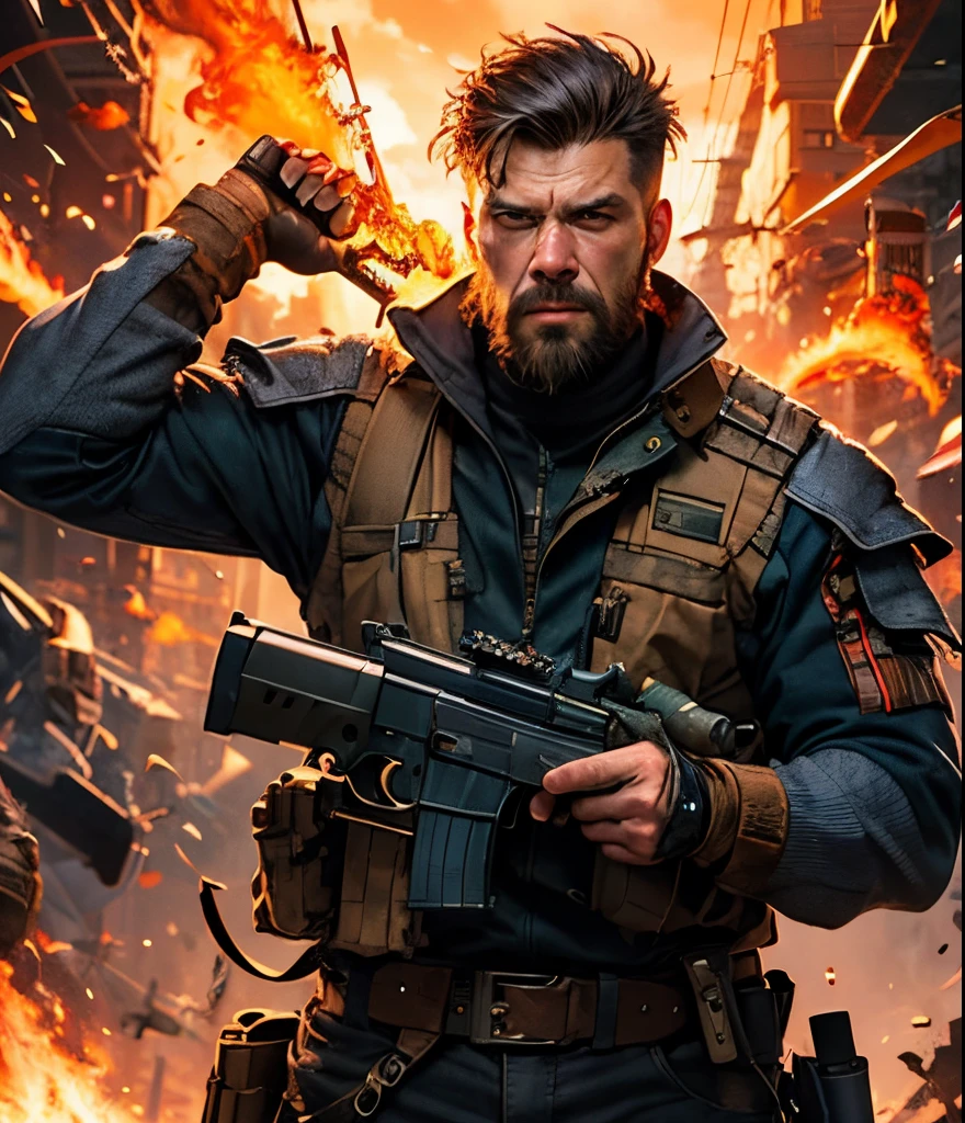 Man with firepower in his hands