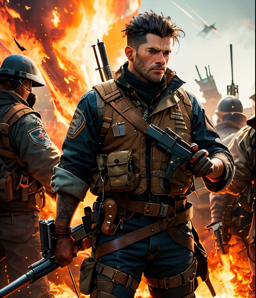 Man with firepower in his hands