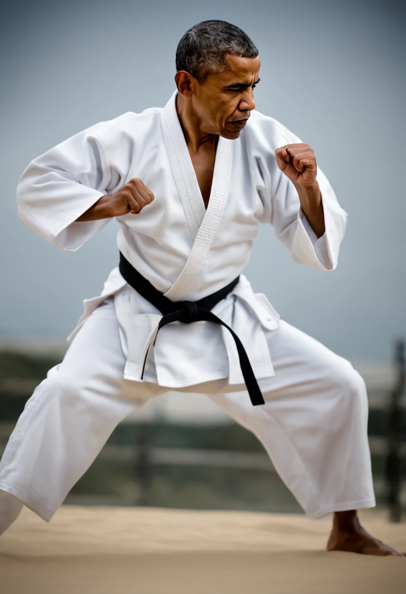 A photo of the president practicing martial arts,original,Barack Obama, male