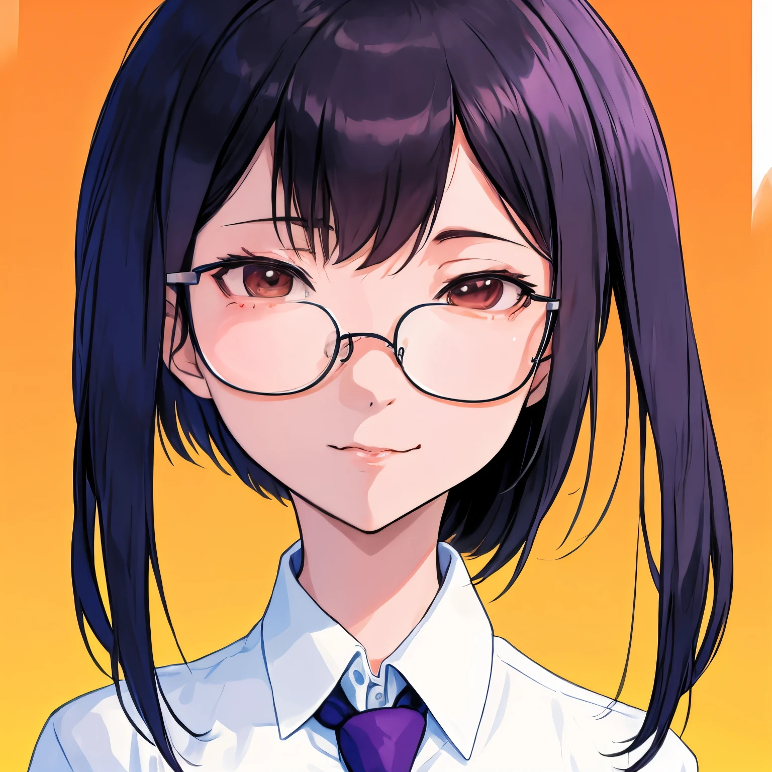 Anime girl wearing glasses and tie,A recent college graduate,Newcomers to the workplace, Anime portrait of Shiina Ringo, Insect trainer girl, anime style portrait, Anime cute art style, Anime style illustration, Digital anime illustration, offcial art, nagatoro, Official character illustrations, lofi portrait, Official fan art, anime character portrait, kawaii realistic portrait, style of anime, High-quality portraits