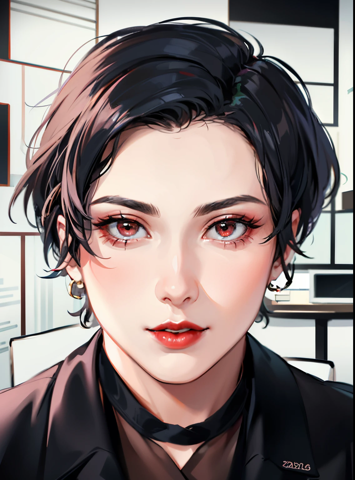 There is a woman in glasses and a black top posing for a photo, 18 years old, thick red lips, Profile picture, Profile photo, 2 2 years old, taken in the early 2020s, Profile photo, thick lips , 21 years old, 2 3 years old, ayahausca, 1 6 years old, red lips, Big boobs, cute face