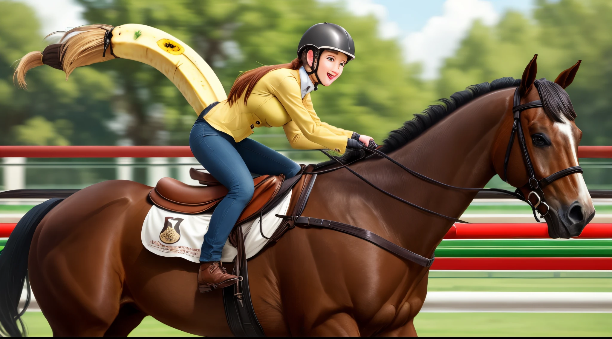 Horse riding banana
