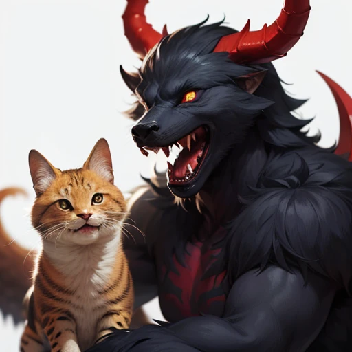 A cartoonish monstrous devil with a fondness for animals