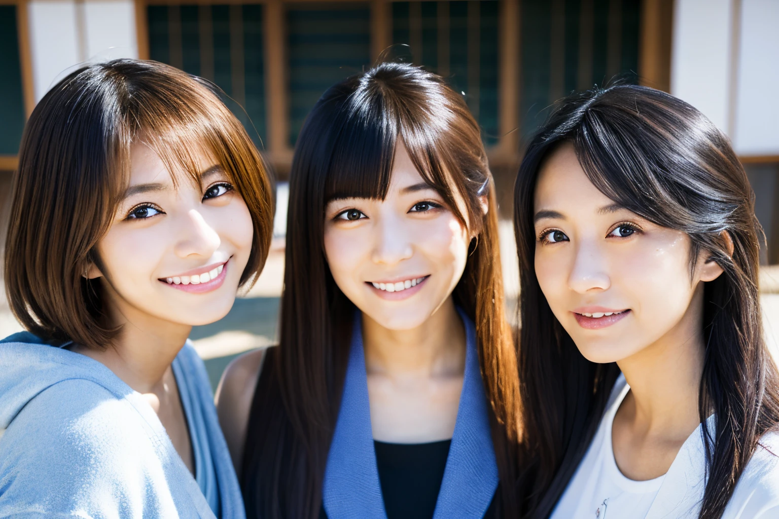 ((three japanese females)), ((trio))