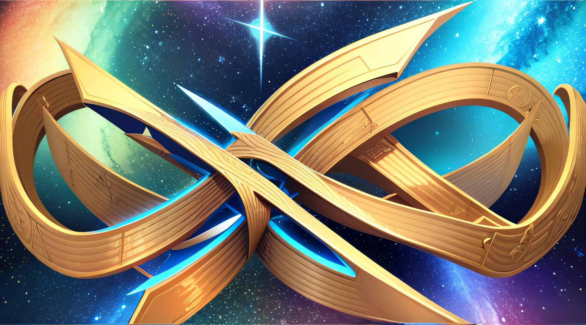 A logo with the name Andrômeda, Fundo escuro 4k com luz azul, 3D Logo