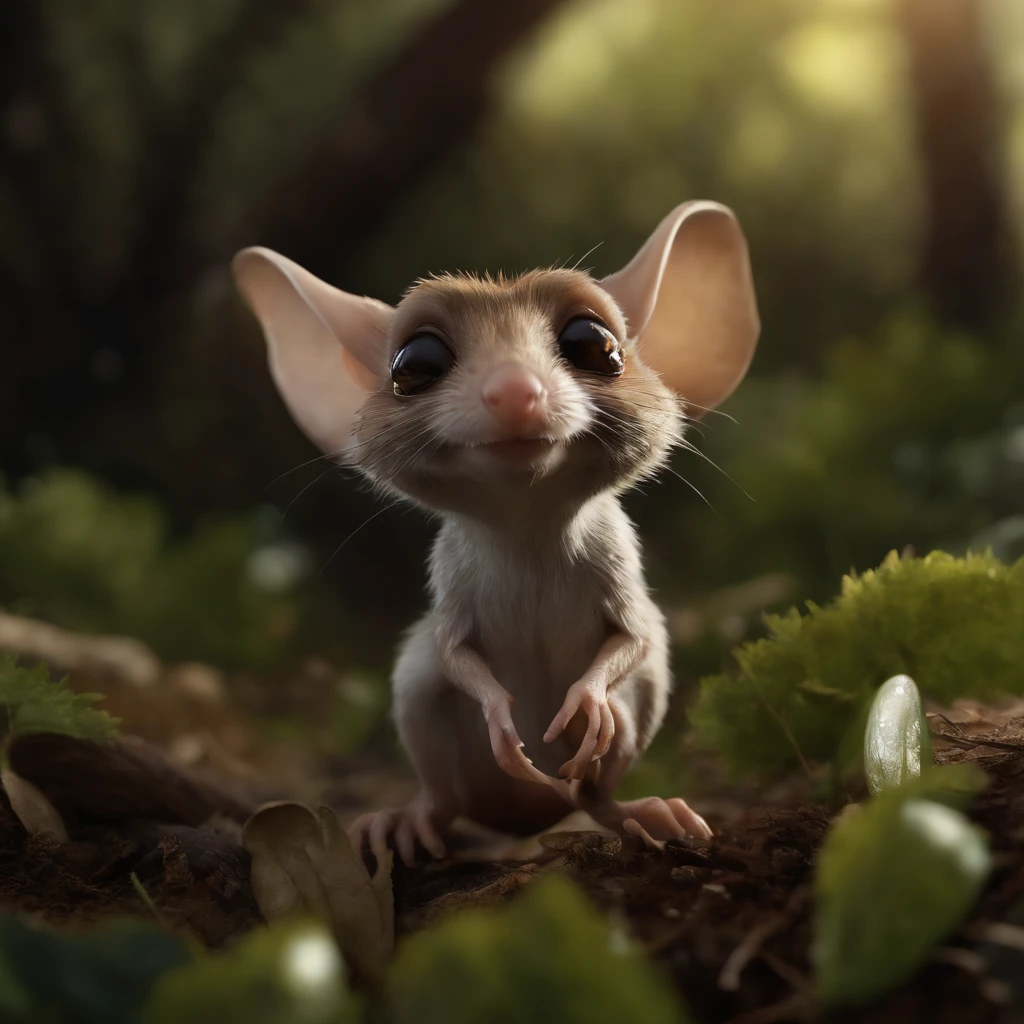 (CBZBB:1.25),gremlin, gremlin, looks like , jerboa((gremlin)), in a clearing under an oak tree, holding a large acorn in his paws, CBZBB,Cute, Small, baby, Beautiful, Fantasy art, deviant art, trending artstation, Digital Art, Detailed, Realistic, humanoid, character, tiny, Cinematic shot, cinematic portrait of a mole, cute character, looks like a gremlin, It looks like a jerboa,gremlin, jerboa-like, bright silver and brown, tail, large ears, shaggy tail, elongated nose,, covered with silver fur, holding a large acorn in his paws, water, Burrow, tree roots stick out from the walls in the hole, mushrooms sticking out of the ground, Best Quality, Masterpiece, in style of dark fantasy art,真实感, Realism, tmasterpiece, Brad Jongsan walks in the jungle (Night of the Fireflies), (higly detailed: 1 1), rough face, natural skin, hiquality, NSFW, pretty eyes, (Detailed face and eyes), (s face: 1 2), tumult, Complementary, real-photo, .....PSD, Lightweight Film Photography, sharp-focus, contrast lighting, Detail Skin, high resolution 8k, Crazy detailing, Realistic, professional photo of a, 8K UHD, dslr, soft light, hiquality, film grains, Fujifilm XT3, dark fantasy style,