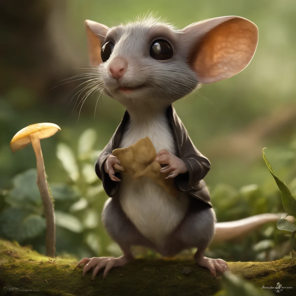 (CBZBB:1.25),gremlin looks like a jerboa, gremlin - jerboa((gremlin)), in a clearing under an oak tree, holding a large acorn in his paws, CBZBB,Cute, Small, baby, Beautiful, Fantasy art, deviant art, trending artstation, Digital Art, Detailed, Realistic, humanoid, character, tiny, Cinematic shot, cinematic portrait of a mole, cute character, looks like a gremlin, Looks like a jerboa,gremlin, jerboa-like, bright silver and brown, tail, large ears, shaggy tail, elongated nose,,, covered with silver fur, holding a large acorn in his paws, water, Burrow, tree roots stick out from the walls in the hole, mushrooms sticking out of the ground, Best Quality, Masterpiece, in style of dark fantasy art,真实感, Realism, tmasterpiece, Brad Jongsan walks in the jungle (Night of the Fireflies), (higly detailed: 1 1), rough face, natural skin, hiquality, NSFW, pretty eyes, (Detailed face and eyes), (s face: 1 2), tumult, Complementary, real-photo, ......PSD, Lightweight Film Photography, sharp-focus, contrast lighting, Detail Skin, high resolution 8k, Crazy detailing, Realistic, professional photo of a, 8K UHD, dslr, soft light, hiquality, film grains, Fujifilm XT3, dark fantasy style,
