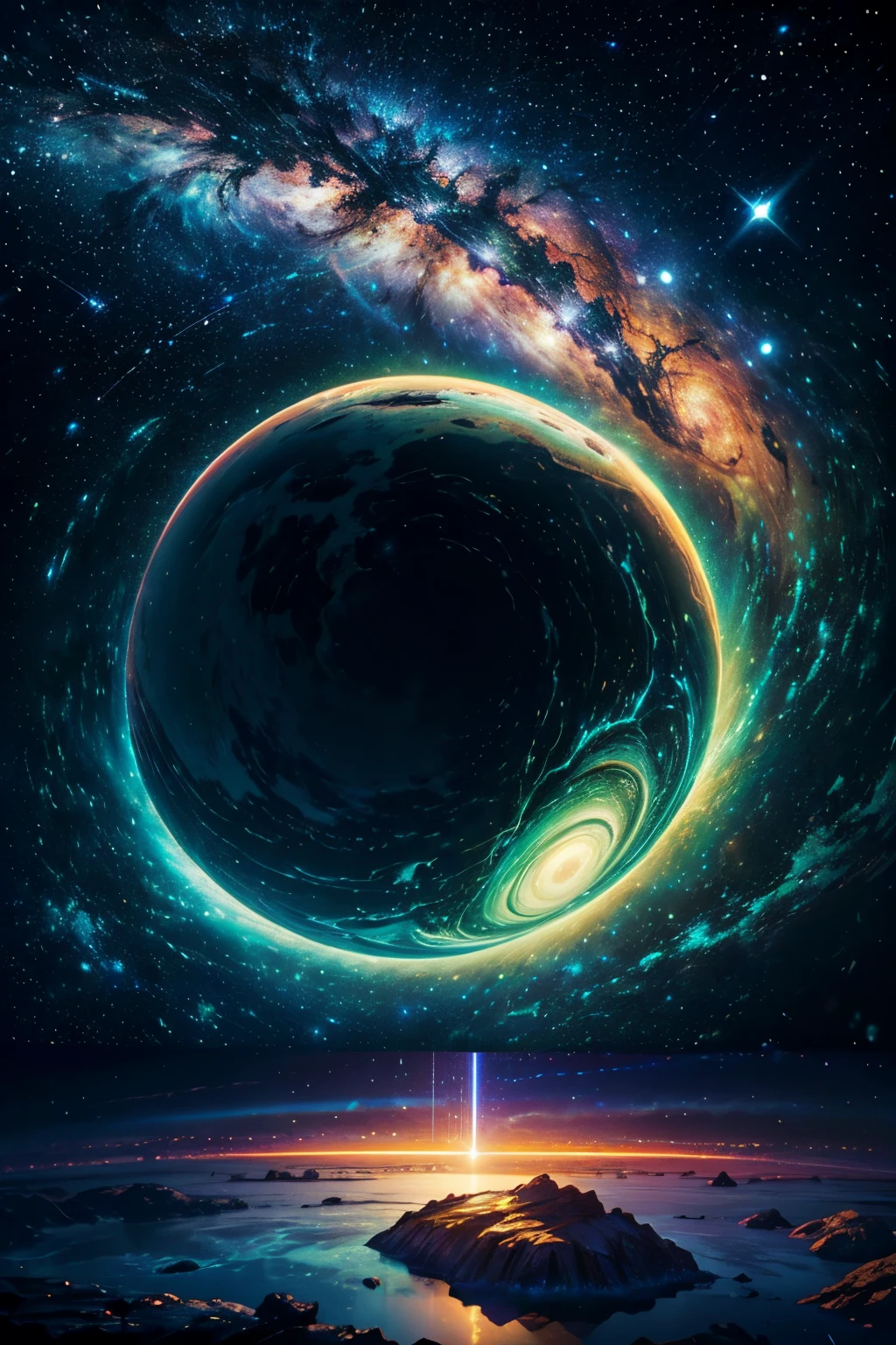 (best quality,4k,8k,highres,masterpiece:1.2),ultra-detailed,(realistic,photorealistic,photo-realistic:1.37),planetary art,solar system,night sky,glowing stars,cosmic wonders,celestial bodies,planets in motion,orbiting planets,space exploration,astronomy,interstellar voyage,exoplanets,alien worlds,distant galaxies,nebulae,stellar nurseries,stellar explosions,milky way galaxy,intergalactic journey,cosmic dust,space-time continuum,dark matter,revealing the universe,infinite beauty,astrophotography,galactic adventures,mysterious universe,cosmic energy,exploring the unknown,stellar constellations,celestial navigation,stellar dynamics,deep space exploration,cosmic landscapes,astronaut's view,spectacular universe,awe-inspiring scenery,distant horizons,luminous space,pulsating stars,cosmic ballet,lunar landscape,otherworldly visions,enigmatic space,captivating cosmos,ever-expanding universe,colorful auroras