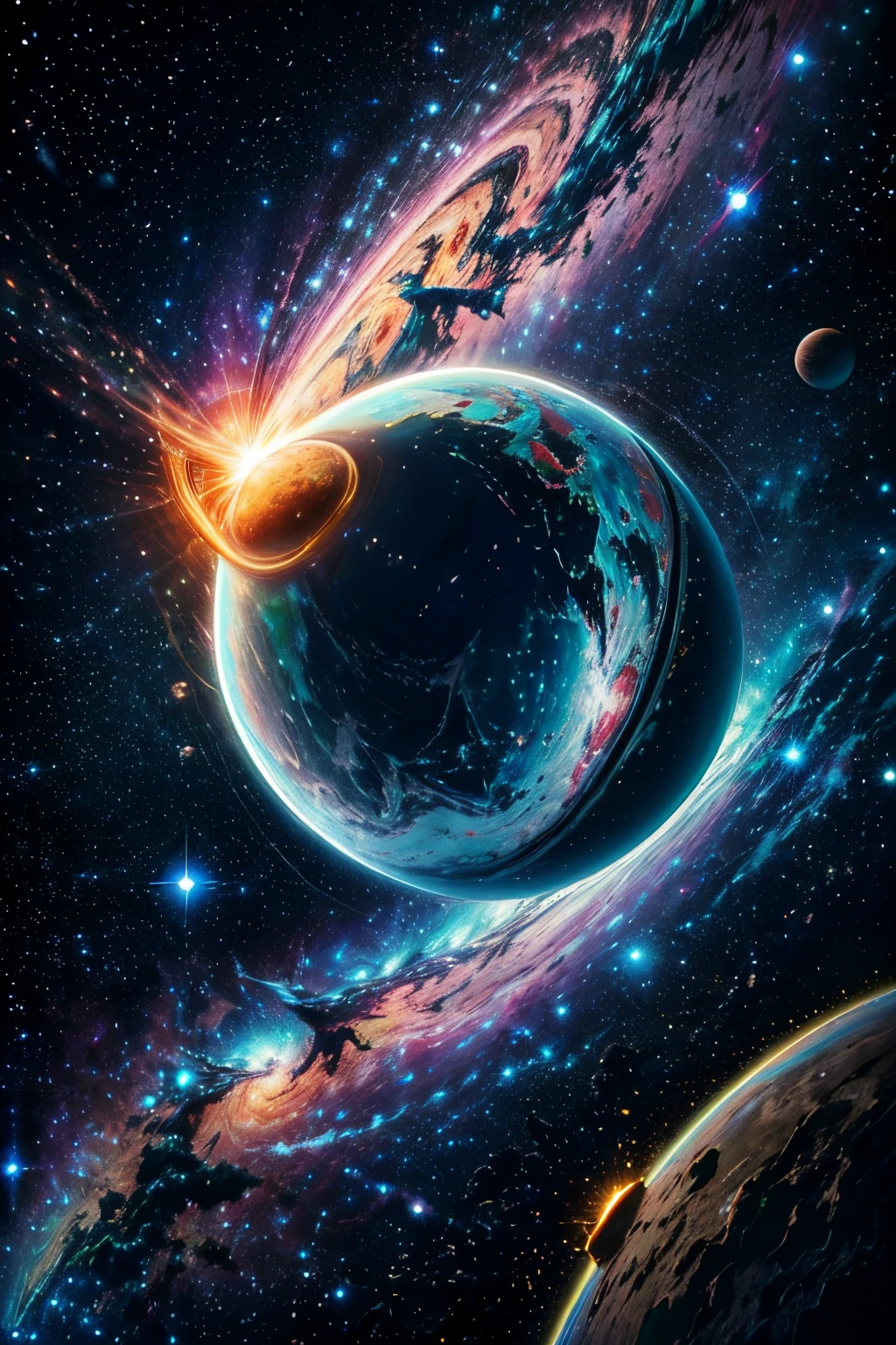 (best quality,4k,8k,highres,masterpiece:1.2),ultra-detailed,(realistic,photorealistic,photo-realistic:1.37),planetary art,solar system,night sky,glowing stars,cosmic wonders,celestial bodies,planets in motion,orbiting planets,space exploration,astronomy,interstellar voyage,exoplanets,alien worlds,distant galaxies,nebulae,stellar nurseries,stellar explosions,milky way galaxy,intergalactic journey,cosmic dust,space-time continuum,dark matter,revealing the universe,infinite beauty,astrophotography,galactic adventures,mysterious universe,cosmic energy,exploring the unknown,stellar constellations,celestial navigation,stellar dynamics,deep space exploration,cosmic landscapes,astronaut's view,spectacular universe,awe-inspiring scenery,distant horizons,luminous space,pulsating stars,cosmic ballet,lunar landscape,otherworldly visions,enigmatic space,captivating cosmos,ever-expanding universe,colorful auroras