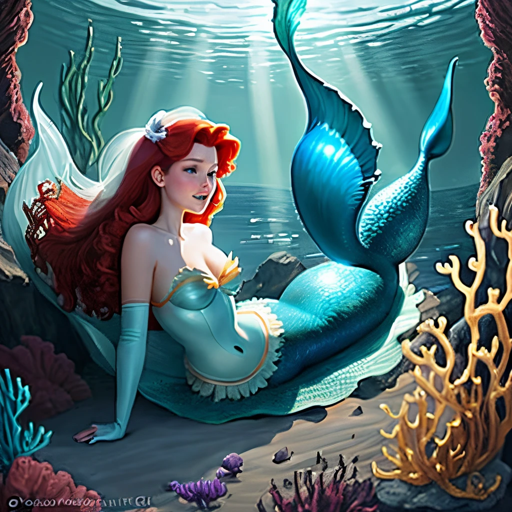 Ariel from the little mermaid being turned into a polyp