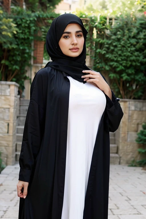 Chica arafed con hiyab i una bufanda y gafas de sol de pie frente a un perchero, chica muy hermosa, con cara precisa, Khyzyl Saleem, she is about 1 6 years old, Faridah Malik, con cara amable, Riyahd Cassiem, Imagen de muy muy muy baja calidad, Lindo hermoso, Joven mujer del Himalaya, Cara hermosa, Imagen detallada, cuerpo completo, morena, Niqab
