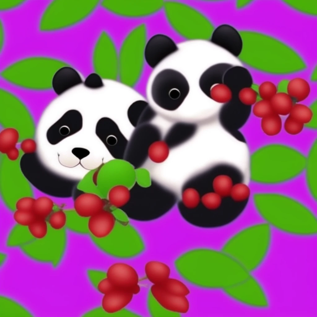 Cute panda in Christmas colors,There are two good friends,Pink Shiba Inu and purple bunny,Need 8 sets of funny emoticons of them together