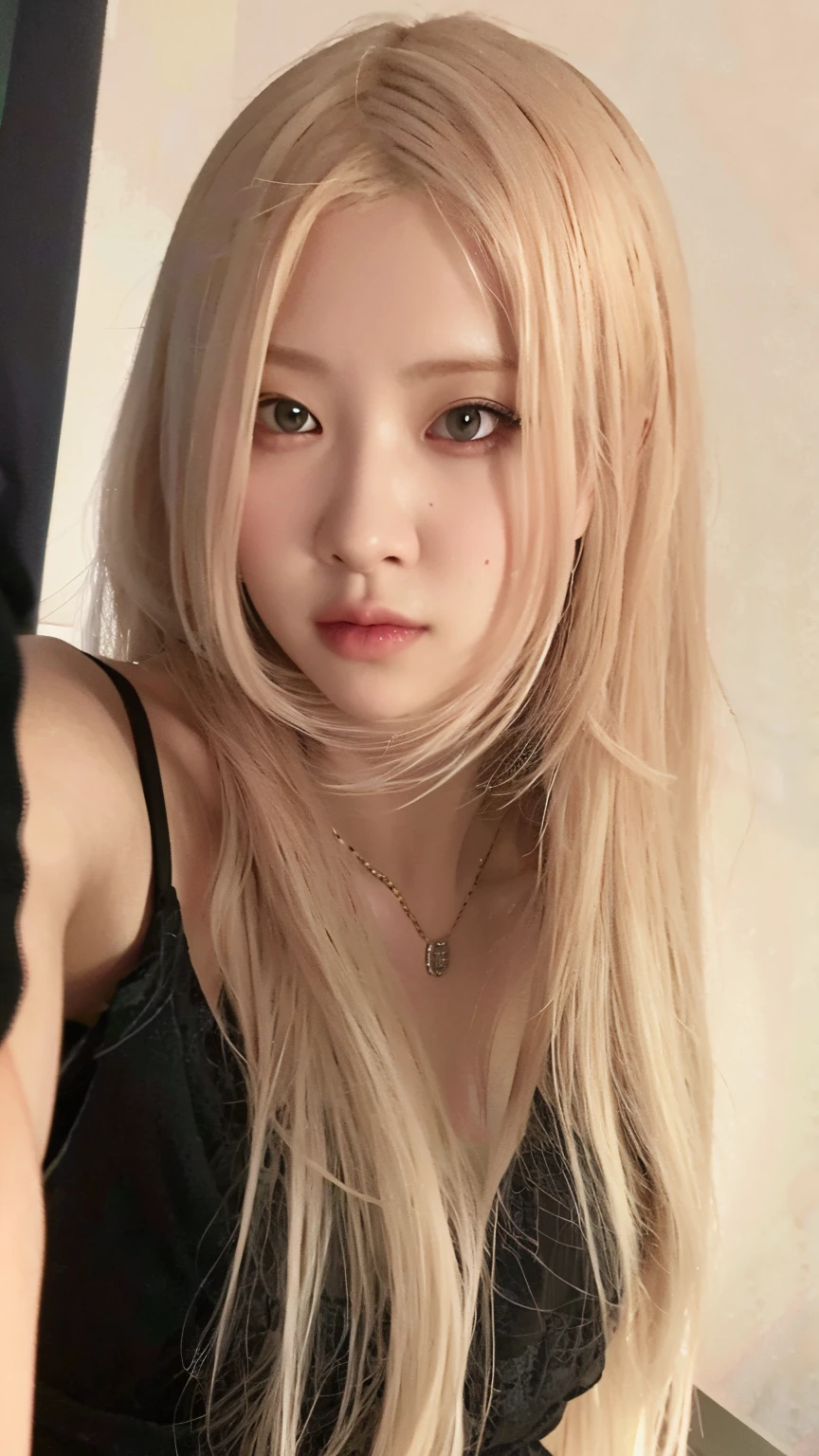 Blonde woman with long hair and black dress taking a selfie, extremely pale blond hair, cabello rubio muy, very pale, pale hair, Ava Max, 18 years old, con pelo largo blanco, con el pelo largo y blanco, con cabello largo y rubio, Su cabello es blanco, 1 6 , Parque Roseanne de Blackpink, Chica perfecta de pelo blanco, pale porcelain white skin