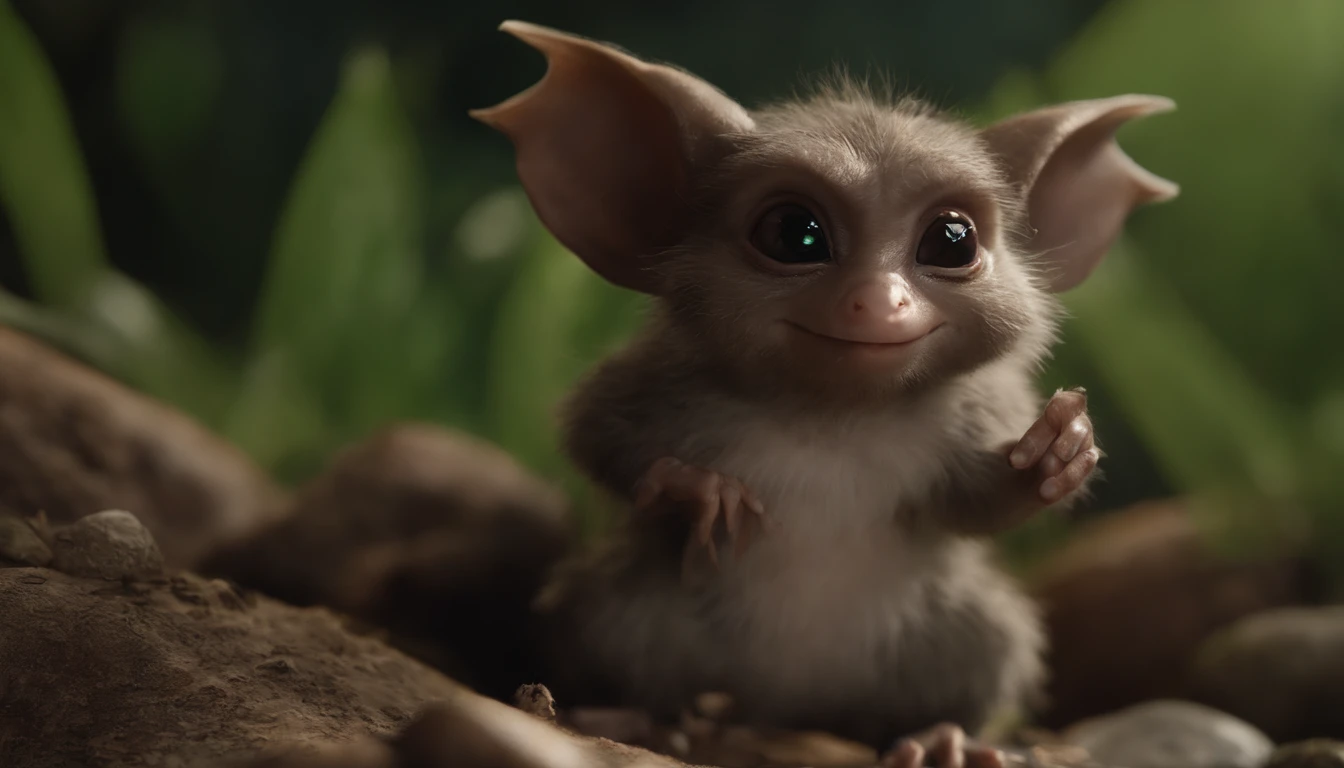 (CBZBB:1.25), ((gremlin),Zhkute, Small, baby, Beautiful, Fantasy art, deviant art, trending artstation, Digital Art, Detailed, Realistic, humanoid, character, tiny, Cinematic shot, cinematic portrait of a mole gremlin, cute character, looks like a gremlin, large ears, elongated nose,,, 真实感, Realism, tmasterpiece, Brad Jongsan walks in the jungle (Night of the Fireflies), (higly detailed: 1 1), rough face, natural skin, hiquality, NSFW, pretty eyes, (Detailed face and eyes), (s face: 1 2), tumult, Complementary, real-photo, ....PSD, Lightweight Film Photography, sharp-focus, contrast lighting, Detail Skin, high resolution 8k, Crazy detailing, Realistic, professional photo of a, 8K UHD, dslr, soft light, hiquality, film grains, Fujifilm XT3