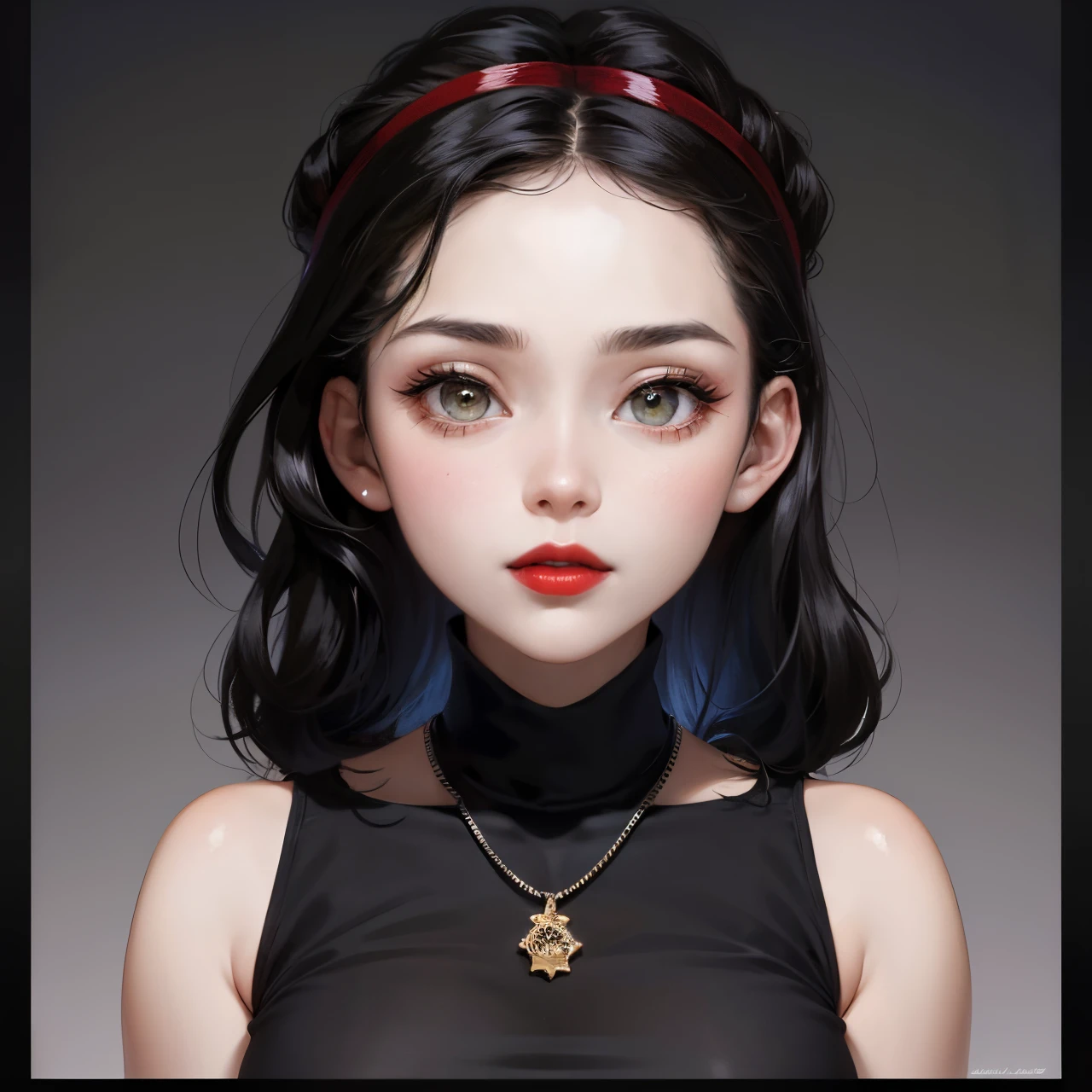 There is a woman a black top posing for a photo, 18 years old, thick red lips, Profile picture, Profile photo, 2 2 years old, taken in the early 2020s, Profile photo, thick lips , 21 years old, 2 3 years old, ayahausca, 1 6 years old, red lips, Big boobs, cute face