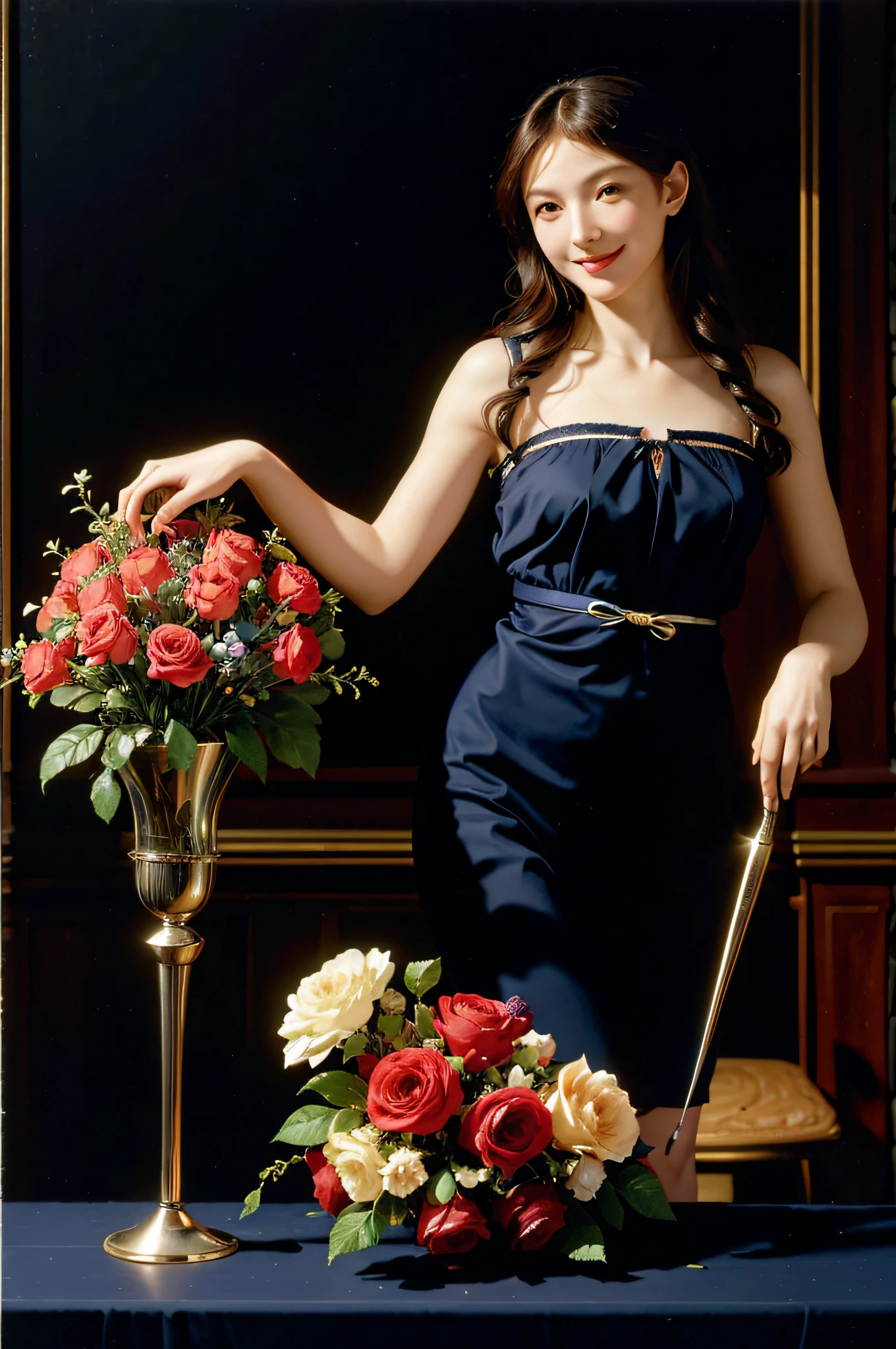 12 zodiac signs,Vigée Leblanc style,Math、Astronomical utensils,astronault,Roses in a vase,fruits,cute little,A smile,Ancient Greek costumes,Paintings by Sandro Botticelli,Costume with stretched shoulders,huge smile,Caravaggio'shading