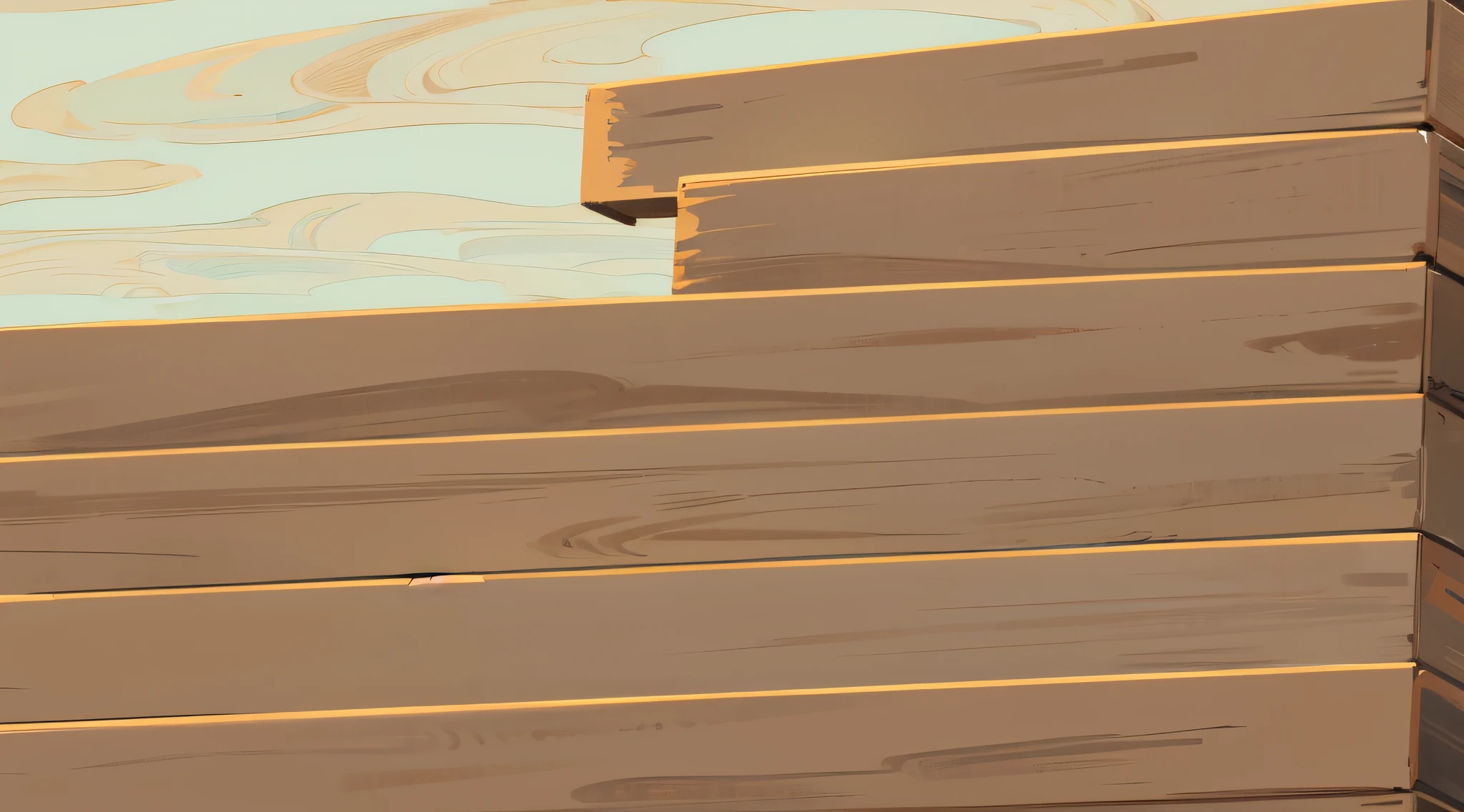 (ghibli style background illustration), pile of wooden blocks, detailed wood imange,