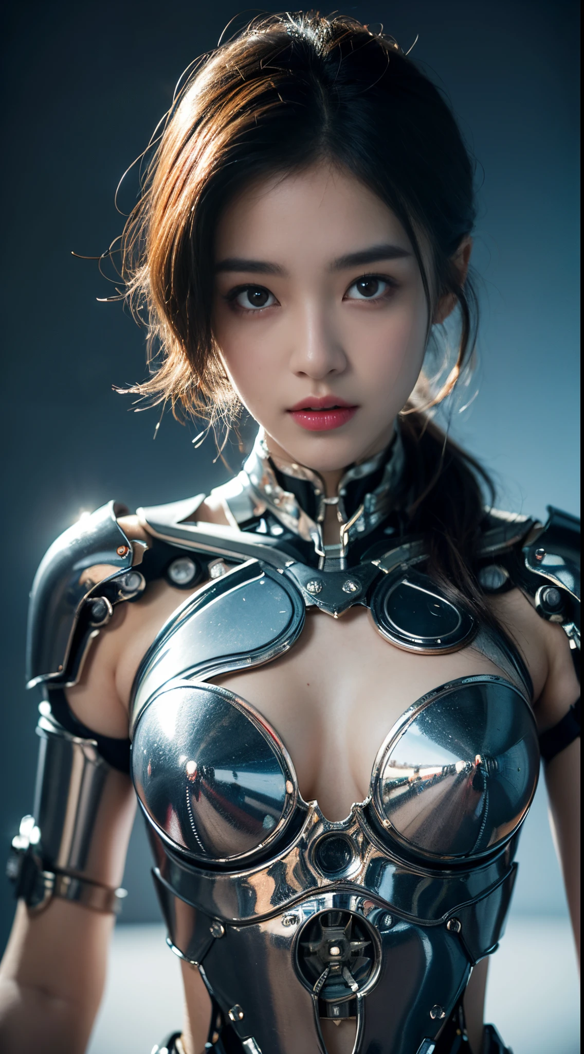 best quality,8k,1girl,upper_body,entangled,cyborg,Transparent clothes,ray tracing,(best quality),(an extremely delicate and beautiful),incredibly_absurdres,colorful,intricate detail,