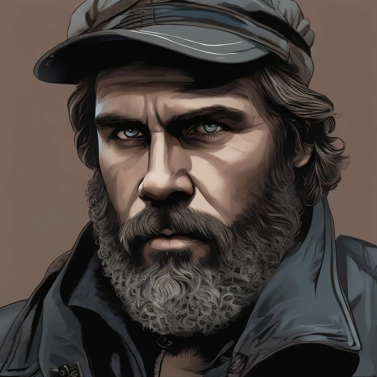 Vincent “Vortex” Malone is often seen with a scruffy beard and a cap pulled low, his wary eyes scanning for unseen threats. He carries a rugged look, accentuated by weathered jackets and nondescript clothing, chosen to avoid drawing attention.,original,Vincent “Vortex” Malone is often seen with a scruffy beard and a cap pulled low, his wary eyes scanning for unseen threats. He carries a rugged look, accentuated by weathered jackets and nondescript clothing, chosen to avoid drawing attention., male,face,photo