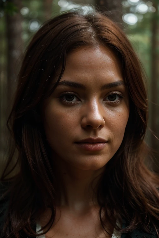 close up of a black woman, ginger hair, winter forest, natural skin texture, 24mm, 4k textures, soft cinematic light, RAW photo, photorealism, photorealistic, intricate, elegant, highly detailed, sharp focus, ((((cinematic look)))), soothing tones, insane details, intricate details, hyperdetailed, low contrast, soft cinematic light, dim colors, exposure blend, hdr, faded