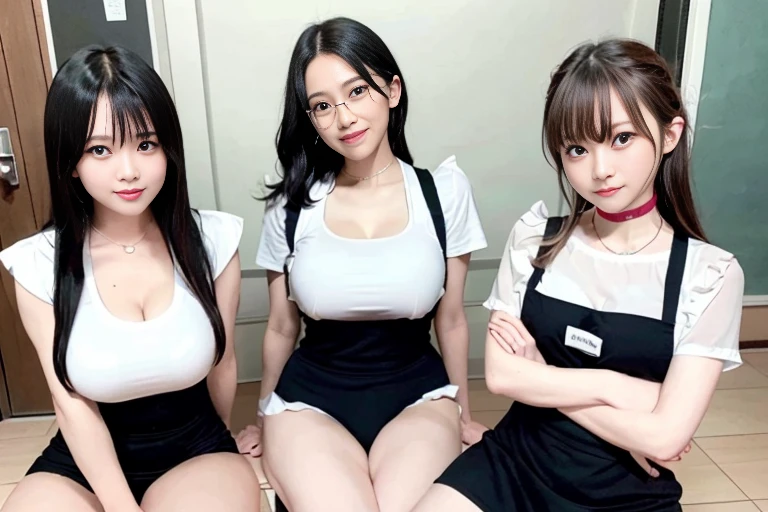 NSFW, (4girls, pussy line,exposed,detailed vagina,:1.5), spread legs, (blue fabric school uniform jacket:1.2), (looking at viewer:1.2) , (Sweat:1.3),(steam:1.3),(slim:1.5), (tanlines:1.5), blond hair, masterpiece, best quality, Cinematic lighting, cinematic angle, low angle shot, (embarrass:1.1), (frown:1.4),neat,(blush:1.6), (defiant look:1.5), (Serious:1.2),(Clenching teeth:1.4),(wet,tears,steam:1.3), school rooftop,