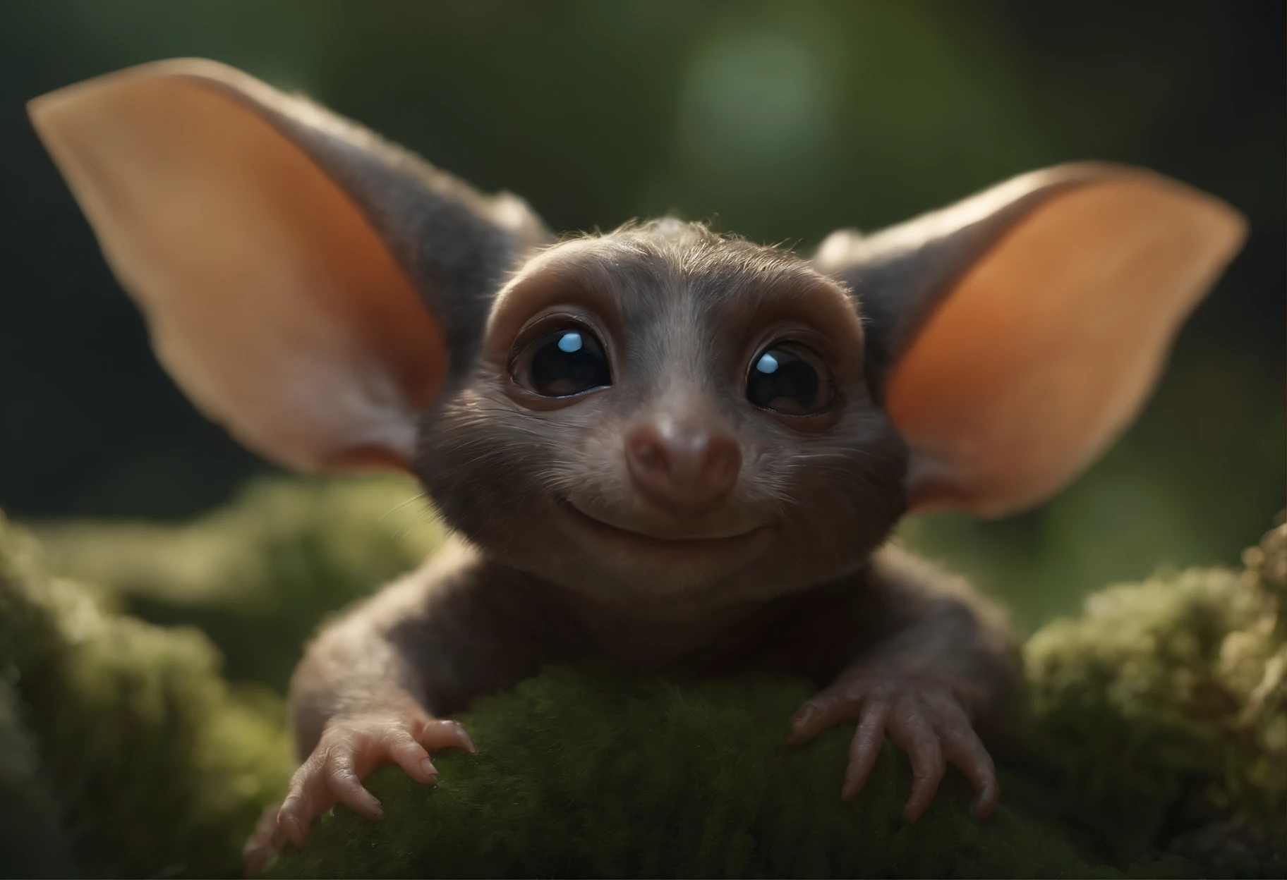 (CBZBB:1.25), ((gremlin),Zhkute, Small, baby, Beautiful, Fantasy art, deviant art, trending artstation, Digital Art, Detailed, Realistic, humanoid, character, tiny, Cinematic shot, cinematic portrait of a mole gremlin, cute character, looks like a gremlin, large ears, elongated nose,,, 真实感, Realism, tmasterpiece, Brad Jongsan walks in the jungle (Night of the Fireflies), (higly detailed: 1 1), rough face, natural skin, hiquality, ????, pretty eyes, (Detailed face and eyes), (s face: 1 2), tumult, Complementary, real-photo, ....PSD, Lightweight Film Photography, sharp-focus, contrast lighting, Detail Skin, high resolution 8k, Crazy detailing, Realistic, professional photo of a, 8K UHD, dslr, soft light, hiquality, film grains, Fujifilm XT3