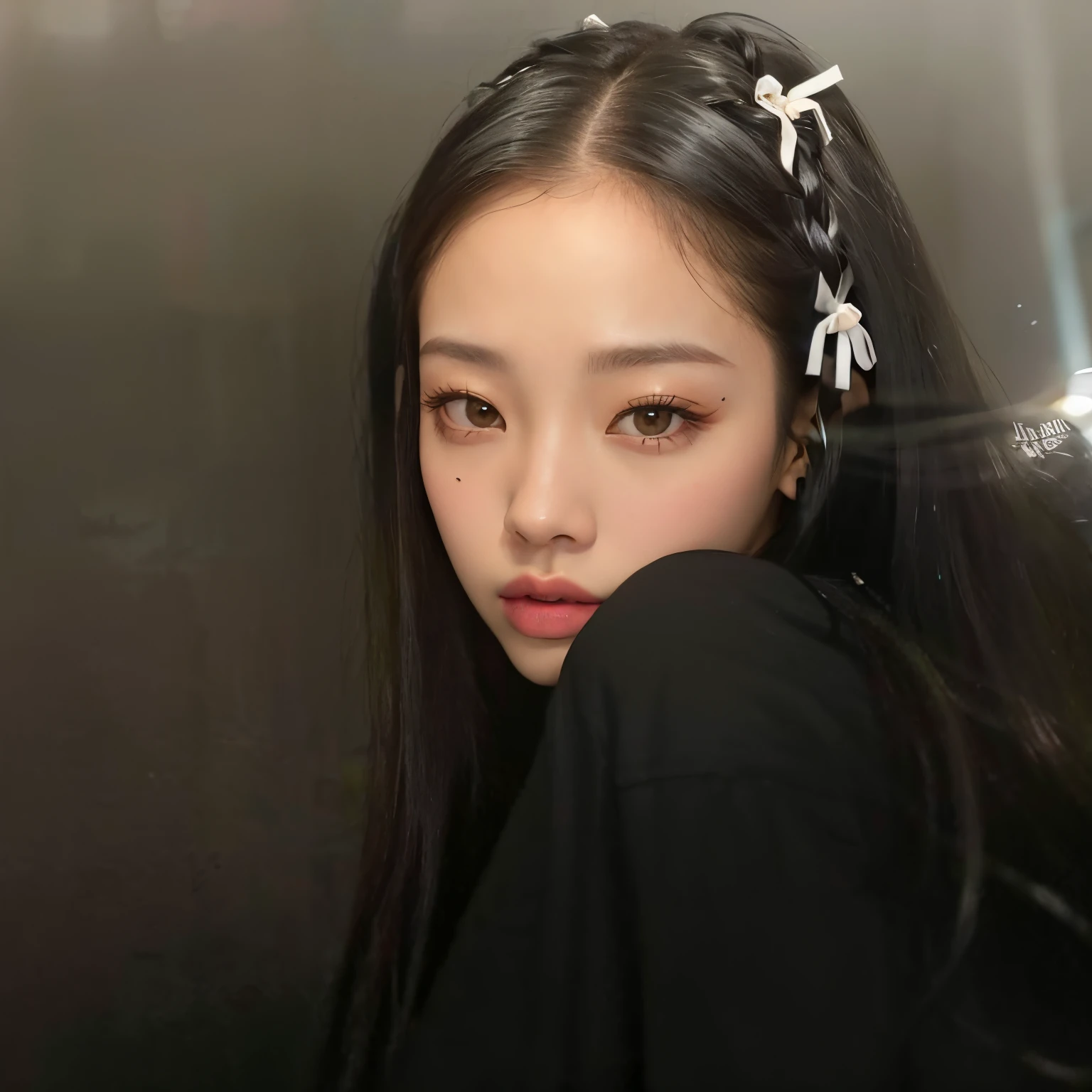 Un primer plano de una mujer con el pelo largo y una chaqueta negra, Blackpink Jennie, Retrato de Jossi de Blackpink, Jossi de Blackpink, Jisoo de Blackpink, Jisoo de Blackpink, Parque Roseanne de Blackpink, Parque Ji-min, Heonhwa Choe, Retrato Jisoo Blackpink, con cabello largo y ojos penetrantes, Taejune Kim, Gongbi