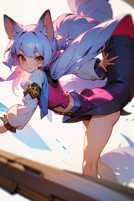 A pretty ferret girl, cute ears and cute fluffy tail