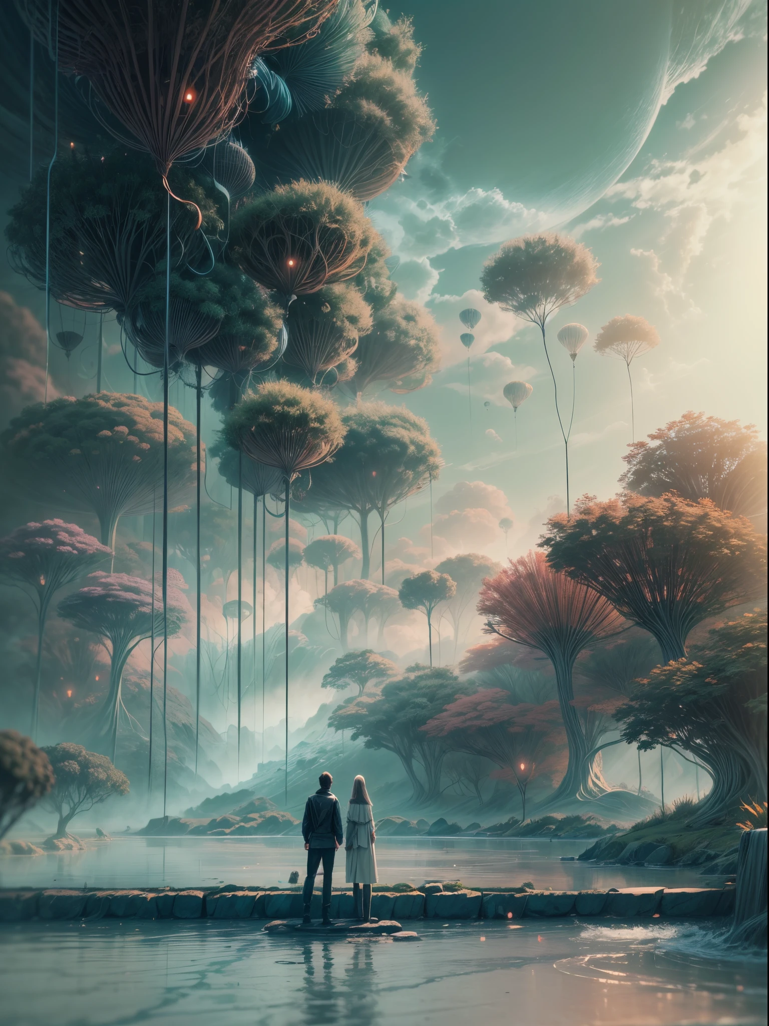Create an AI-driven visualization of a dreamlike scene, inspired by the user's description of an otherworldly experience