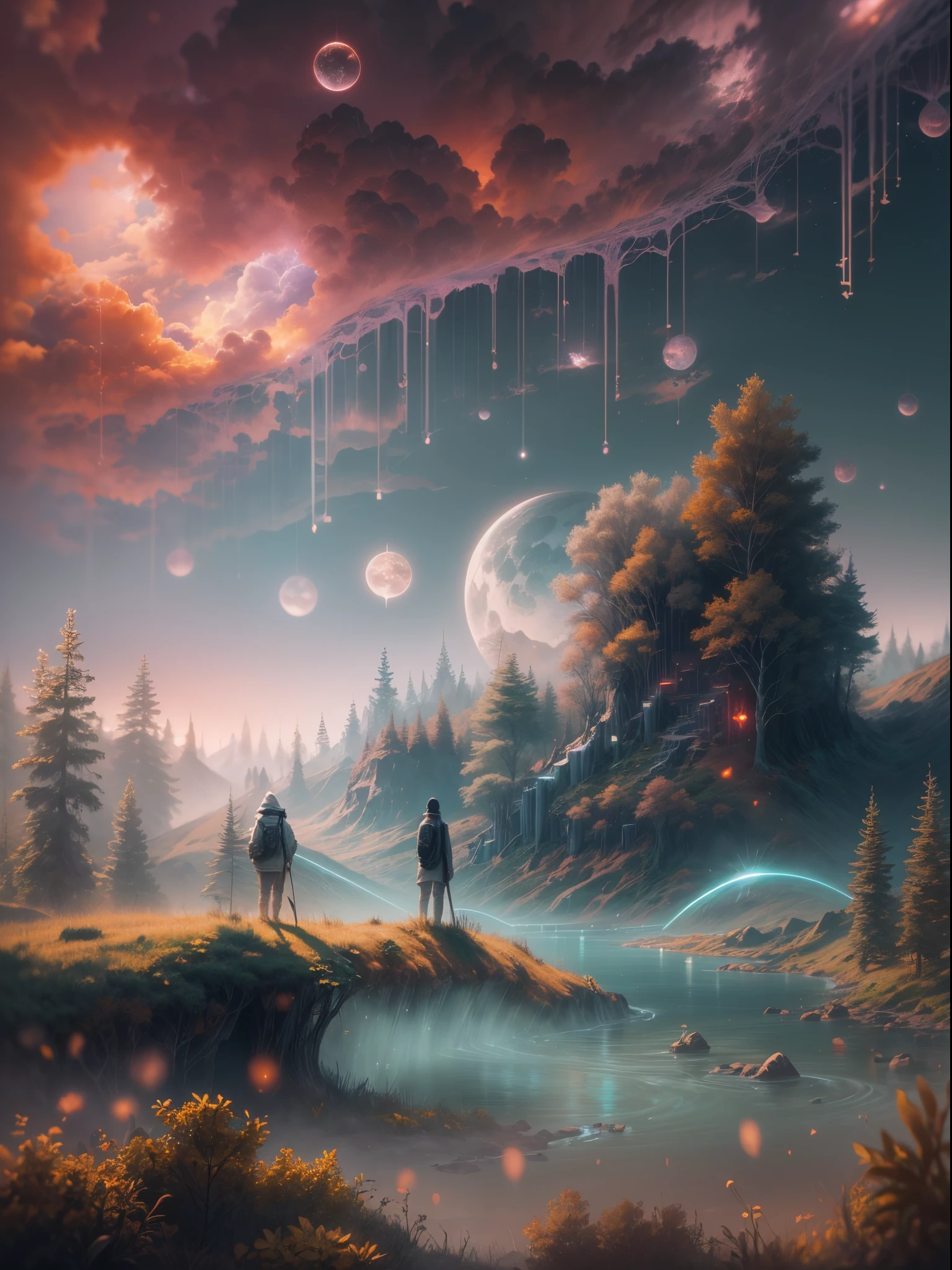 Create an AI-driven visualization of a dreamlike scene, inspired by the user's description of an otherworldly experience