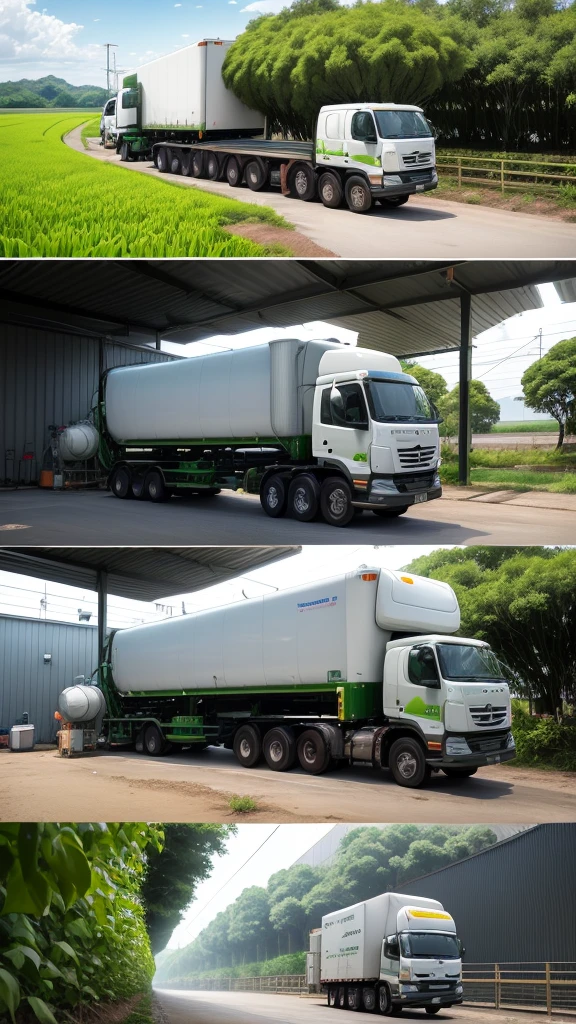 transportation factory　truck oil　Euglena　Making bio-oil from Euglena　Euglena food is generated from rice.　Rice is grown hydroponically using LED lights　solar on the roof