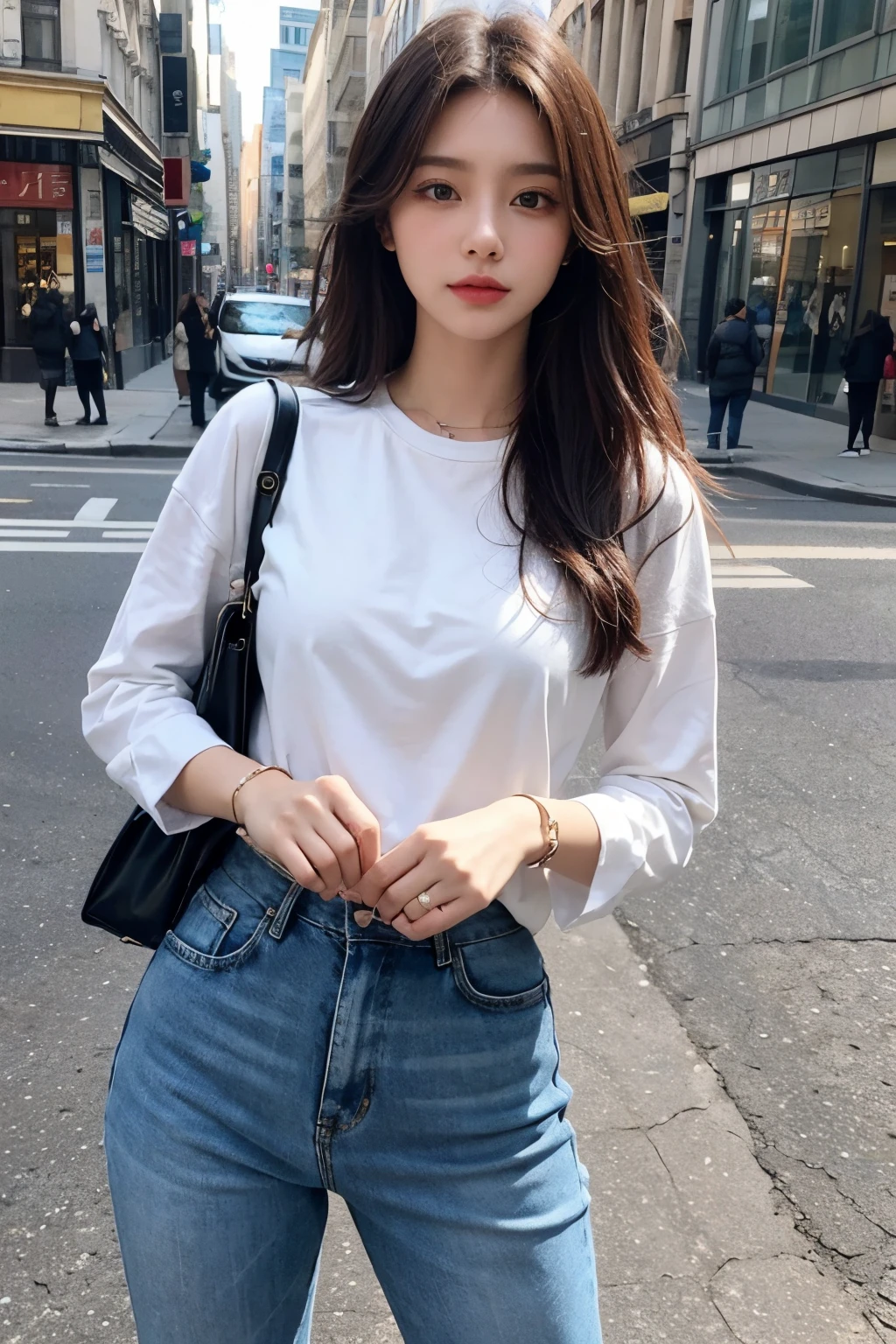 Beautuful Women,Best Quality,In the street,cool