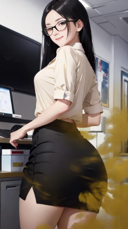 ((velocity)),Yellow smoke,Attacked by farts, (((Women farting))),(girl farting while stand)),smiled faintly,velocity,(Yellow smoke is rising))(a female office employees), (wearing shirt and skirts), (wearing a glasses), (standing facing the screen),(her butt facing the screen)) (long black hair),(Asian woman),(copy space  ),(masterpiece:1.2、top-quality)、(the Extremely Detailed CG Unity 8K Wallpapers、ultra-detailliert、Best Shadows)、(细致背景)、(The best lighting、extremely delicate and beautiful)、depth of fields、1girl in、alone