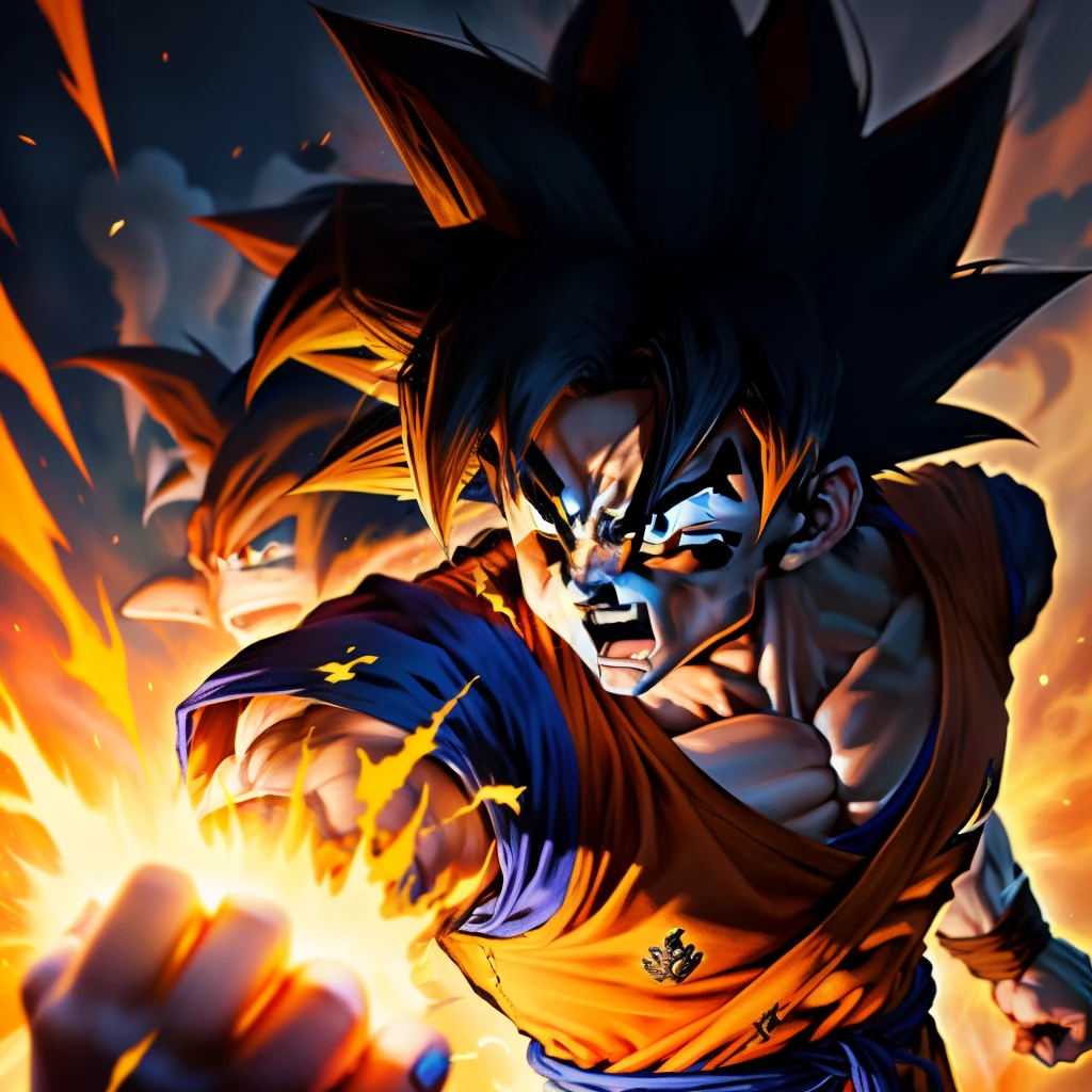 Goku fighting gojo