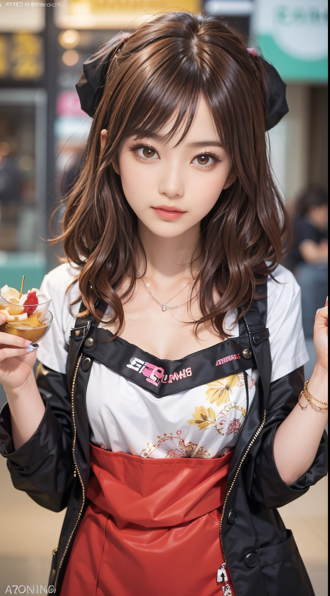 A young, charismatic female hairdresser in a trendy salon, embodying the gyaru fashion style. She is Asian, with dramatically styled and colored hair, wearing bold and fashionable makeup. Her outfit is edgy and chic, capturing the essence of gyaru fashion, complete with accessories and a stylish apron. The salon is modern and vibrant, with colorful decor, trendy furniture, and a lively atmosphere. It reflects the energetic and avant-garde spirit of the gyaru style, making it a perfect backdrop for this fashionable hairdresser.