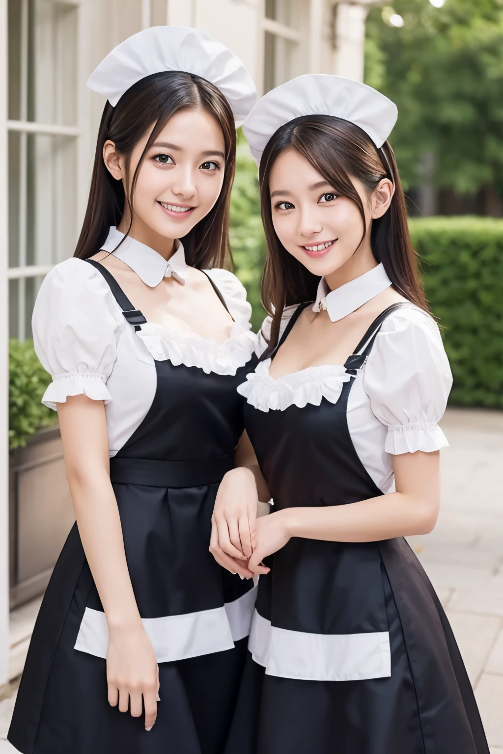 a beauty girl　Maids　エロ　twinsies　A smile