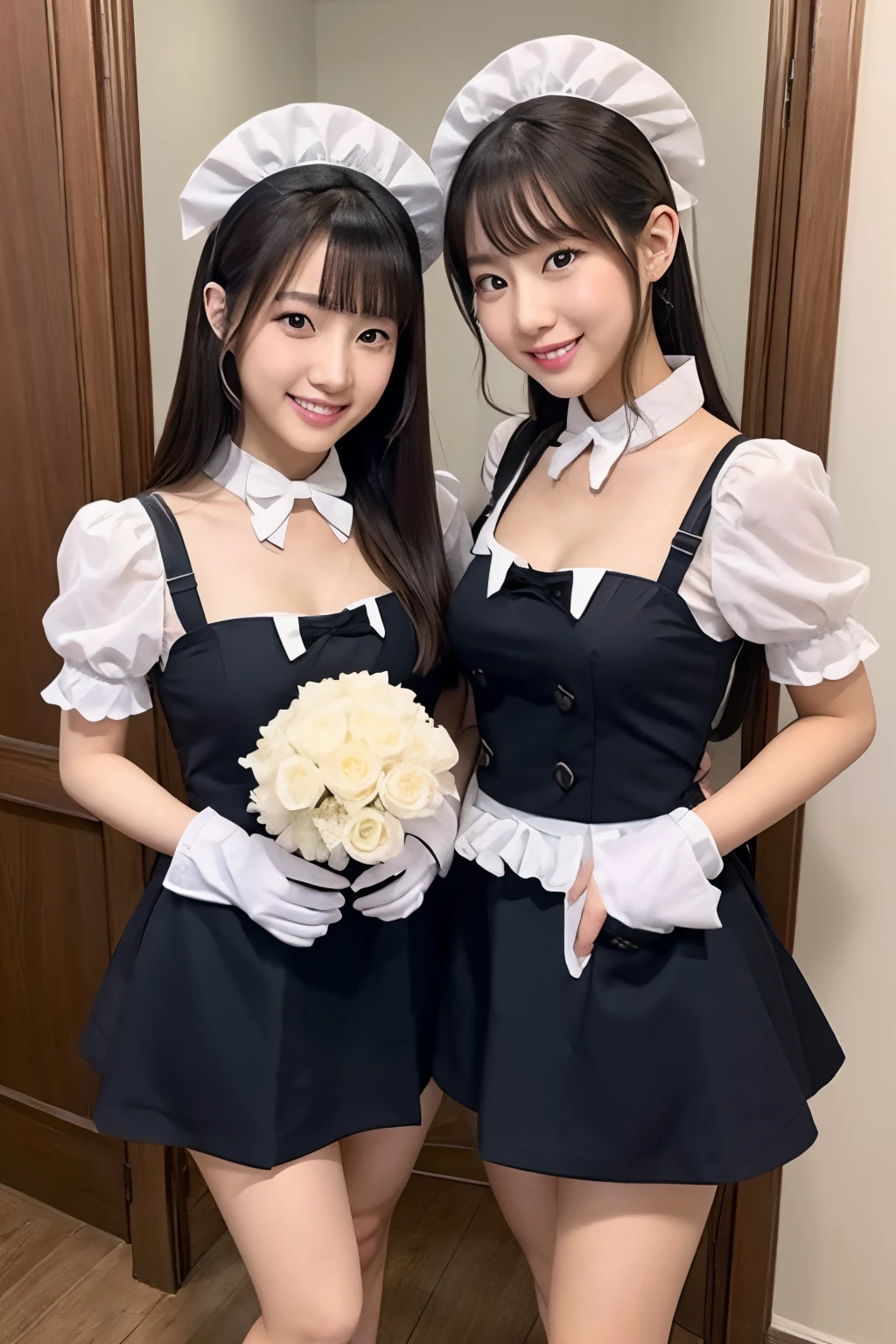 a beauty girl Maids エロ twinsies A smile