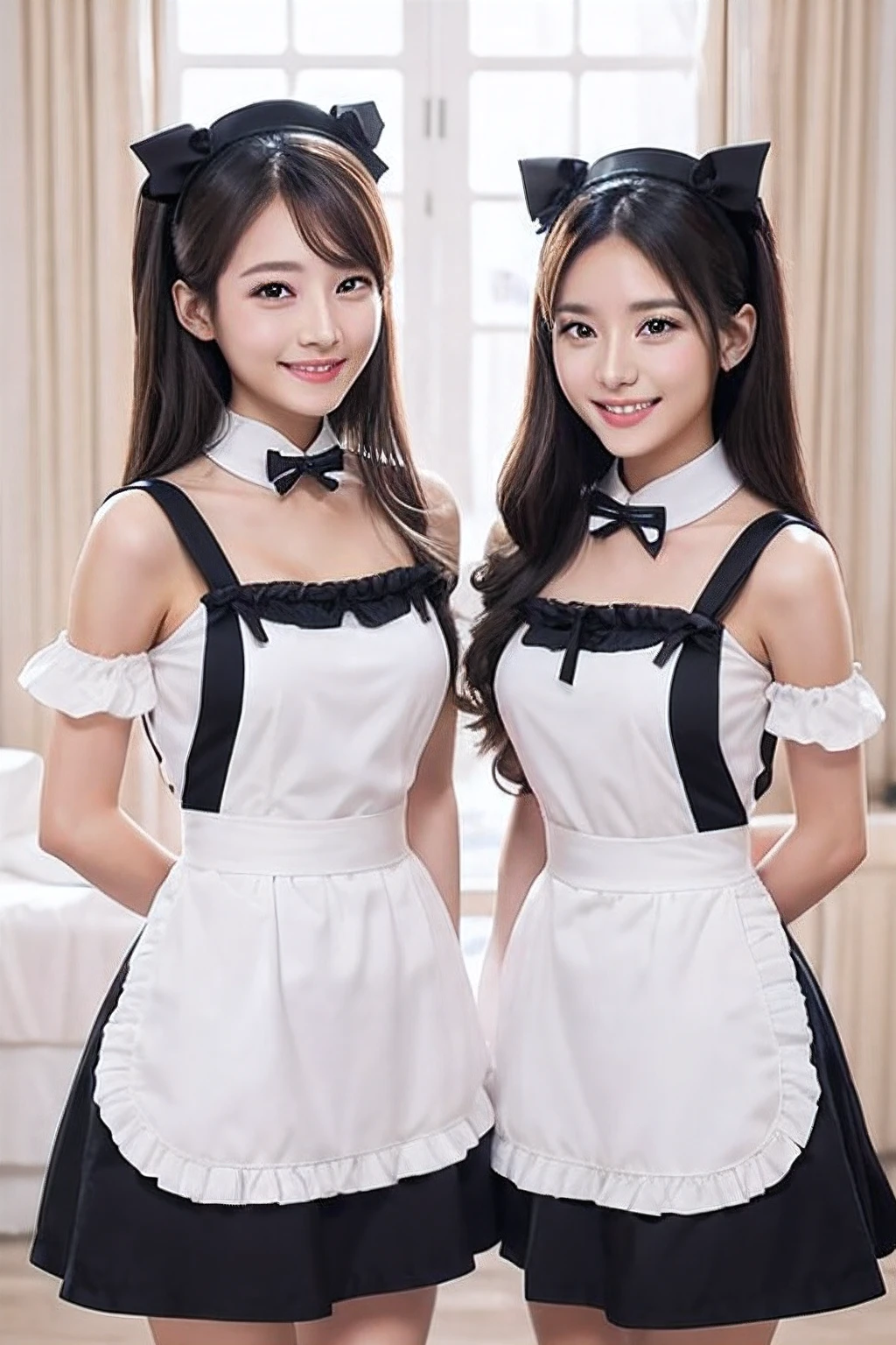 a beauty girl Maids エロ twinsies A smile