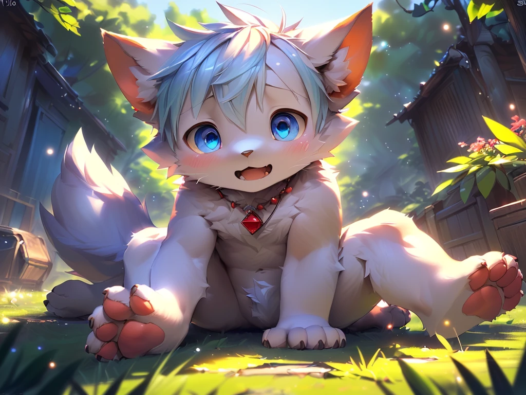Alone,(bellway:0.8),(shota,Gamine,cub,young,catss,Yellow fur,adorable expression,toddlers,Blue pupil,A yellow-haired one,A lock of white hair,A boy with)correct hand,Correct foot shape,crawl onto the grass,spread their legs,Put one paw between your legs,raised his hand,nakeness,cropped legs,Round Chin,small ruby necklace,There are strange patterns on the body,Expose your male genitals
(电影灯光), ((detailedbackground)), ((looking to the front)), (((three fourths view))), (((Flustered))),(Heavy breathing),(happy mouth),(lust),(Half shadow),Pink paw pads,paws with claws,(Small animals_:0.5),(_clew:0.5)
Super detailed breakdown,(NSFW:1.2),Colored digital line art,realistically,(flatcolors:1.2),thick outline,(limited palette:1.1),GameCG,(3D:1.2),(realistically:1.2),(tmasterpiece,Best quality at best,Great,Highly detailed CG Unity 8k wallpaper,Super beautiful illustrations:1.2),The content is very detailed,Volumetriclighting,The best shadow,(depth of fields,Light particles,电影灯光:1.1),Wind lift,speed-line,offcial art.
intermittently
(by lindong:1.25),(Through the point:1.25),(by Mamado:1.1),(author:Xia Dongni:1.1),(by Telson:1.1),(tarantino violinist:1.1),(by kilfer:1),(by oxfort2199:1),(by syuro:1.2),(by s1m:1.2).
Break up the vibrant colors,countershading,hight contrast,photography of \(An artwork of\),(actual:1.2),(empty,Ridiculous resources:1.2),Detailed pubic hair,Detailed pubic hair face,詳細な目,(Realistic fur,Delicate fur:1.25),detailedbackground,amazing background.