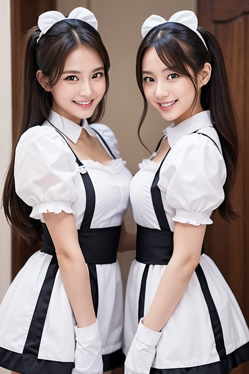 a beauty girl　Maids　エロ　twinsies　A smile