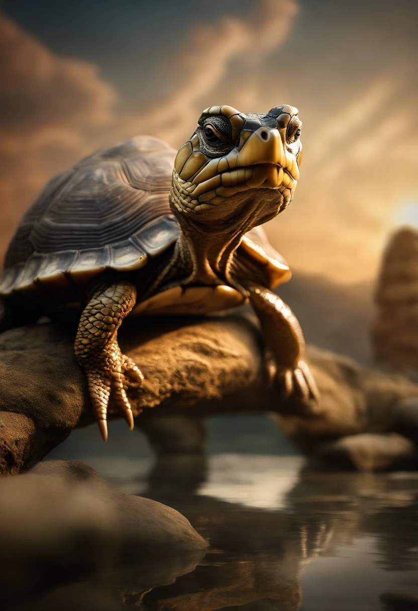 (tmasterpiece,high qulity,hyper HD,16k:1.3)mythological beasts,Turtle and snake fusion,faucet,carapace, quadrupedal,wings,火焰,mystical colors,eastern style,Traditional cultural elements