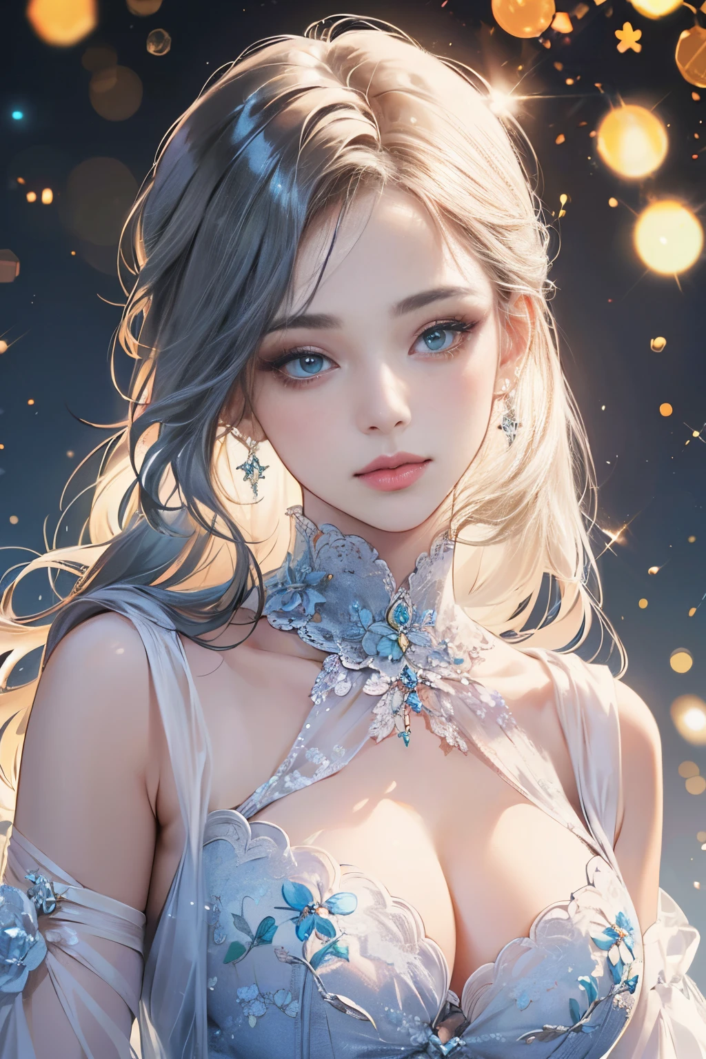 You can see the castle、Looking at the camera、face is front、profile、8k、real photo、Super high resolution, master parts, highest quality, cinematic images,nice girl、Ann、16 only、Annグロサクソン、double eyelid、drooping eyes、very big eyes、Eyes are purple、dark eye shadow、lips are very thin、The tip of the nose stretches beautifully.、small nostrils,,,,, highly detailed face , silver hair、straight short hair、smile、 sweet expression 、)、Very clear shadows , gem , detailed eye, very complicated expression, shiny skin , パーフェクトブリリAnnト, perfect lighting, dramatic shadow、White tiara on head、Gold necklace around the neck、aristocratic dress with gold embroidery、Angel wings