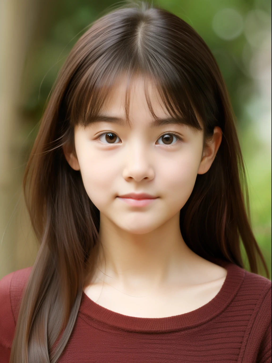 (Best-quality, Masterpiece, Ultra-High-Resolution, (Photorealistic:1.4), Raw Photo, depth of field, professional lighting, perfect anatomy, extremely details), 1girl, 15-years-old, the most famous Japanese idol, (face focus, close-up of face), ((extremely cute realistic-face like the most popular Japanese idol, ((extremely cute and extremely big big-eyes)), extremely beautiful and extremely realistic hair)), (((extremely beautiful and extremely realistic skins))), extremely cute and extremely realistic long-eyelashes, extremely cute and extremely realistic lips, innocent smile
